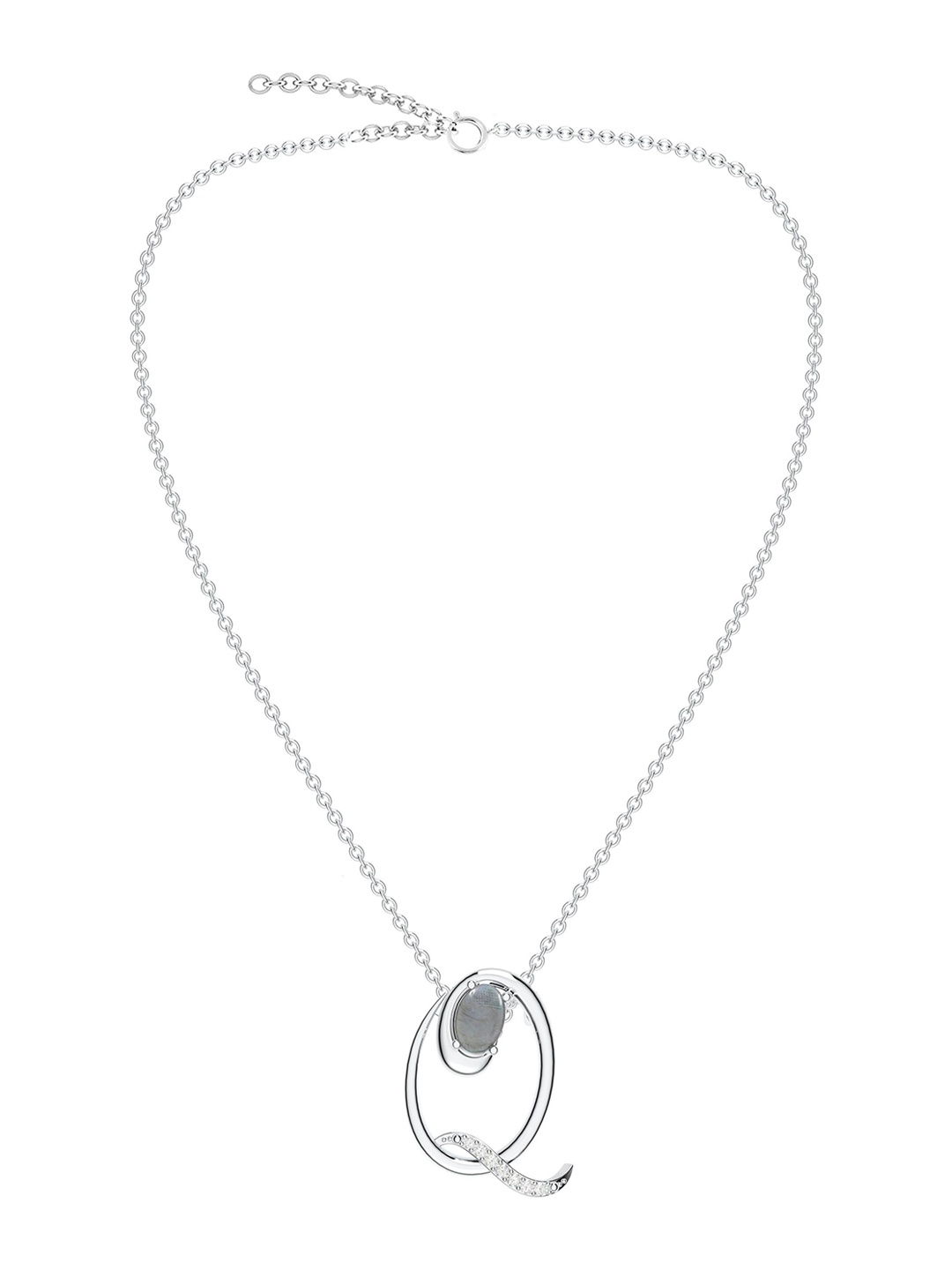 

Kicky And Perky Rhodium-Plated Contemporary Pendants with Chains, Silver