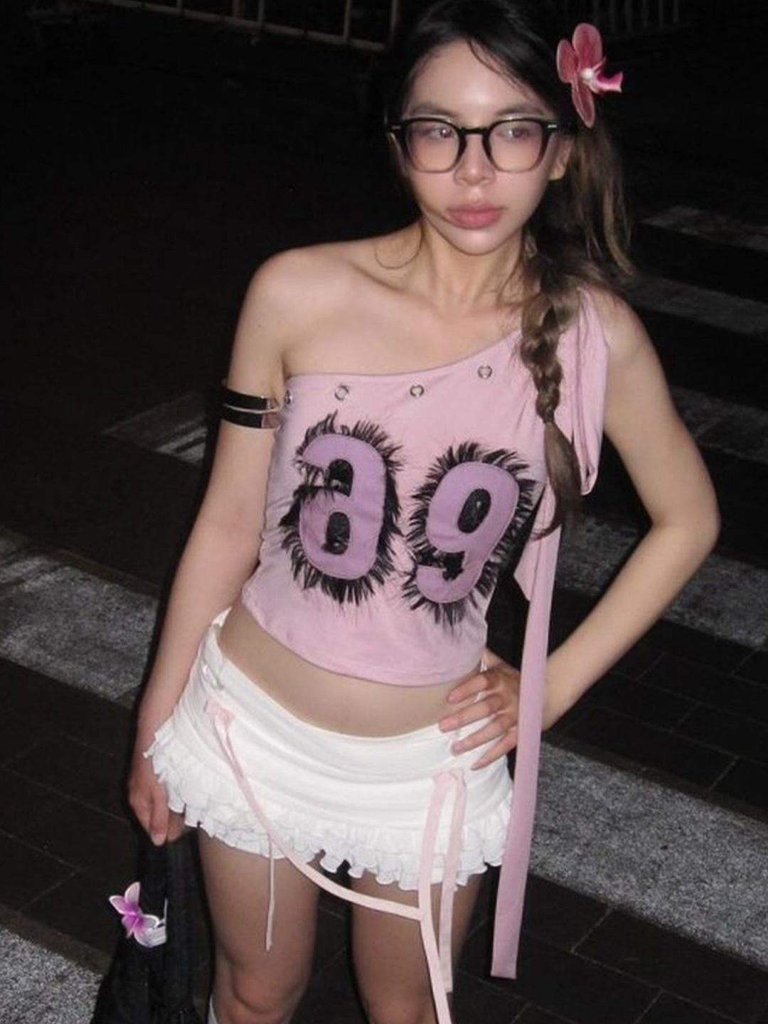 

LULU & SKY Print Crop Top, Pink