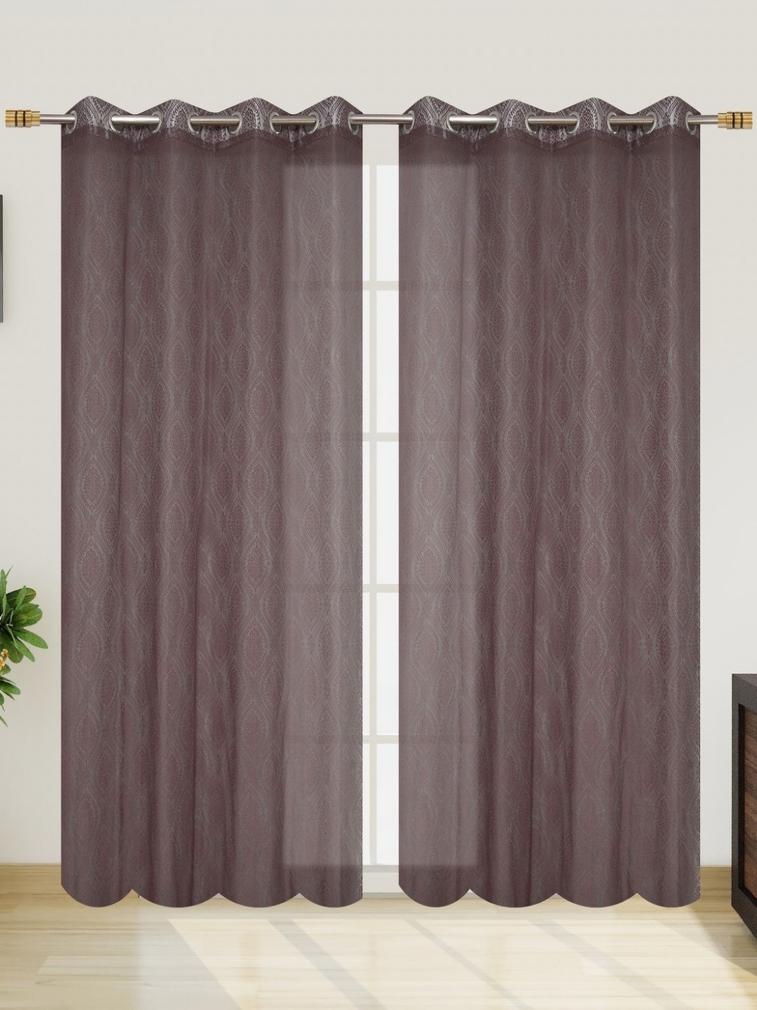 

Galaxy Home Decor Purple Set of 2 Sheer Long Door Curtain