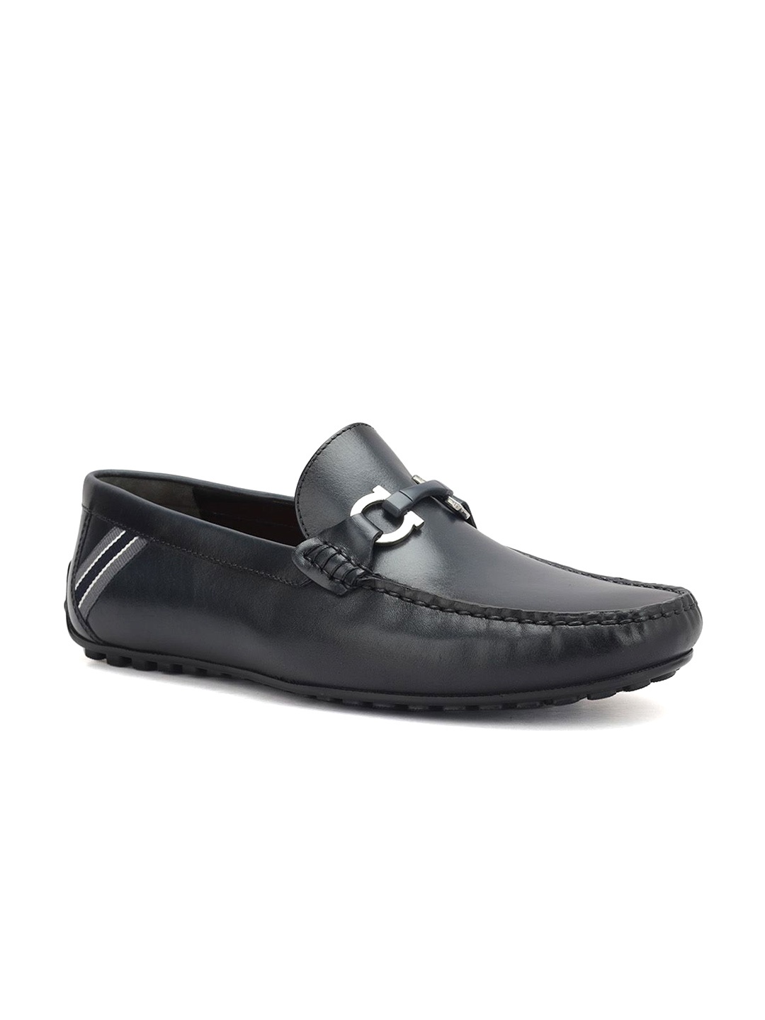 

ROSSO BRUNELLO Men Leather Formal Loafers, Navy blue
