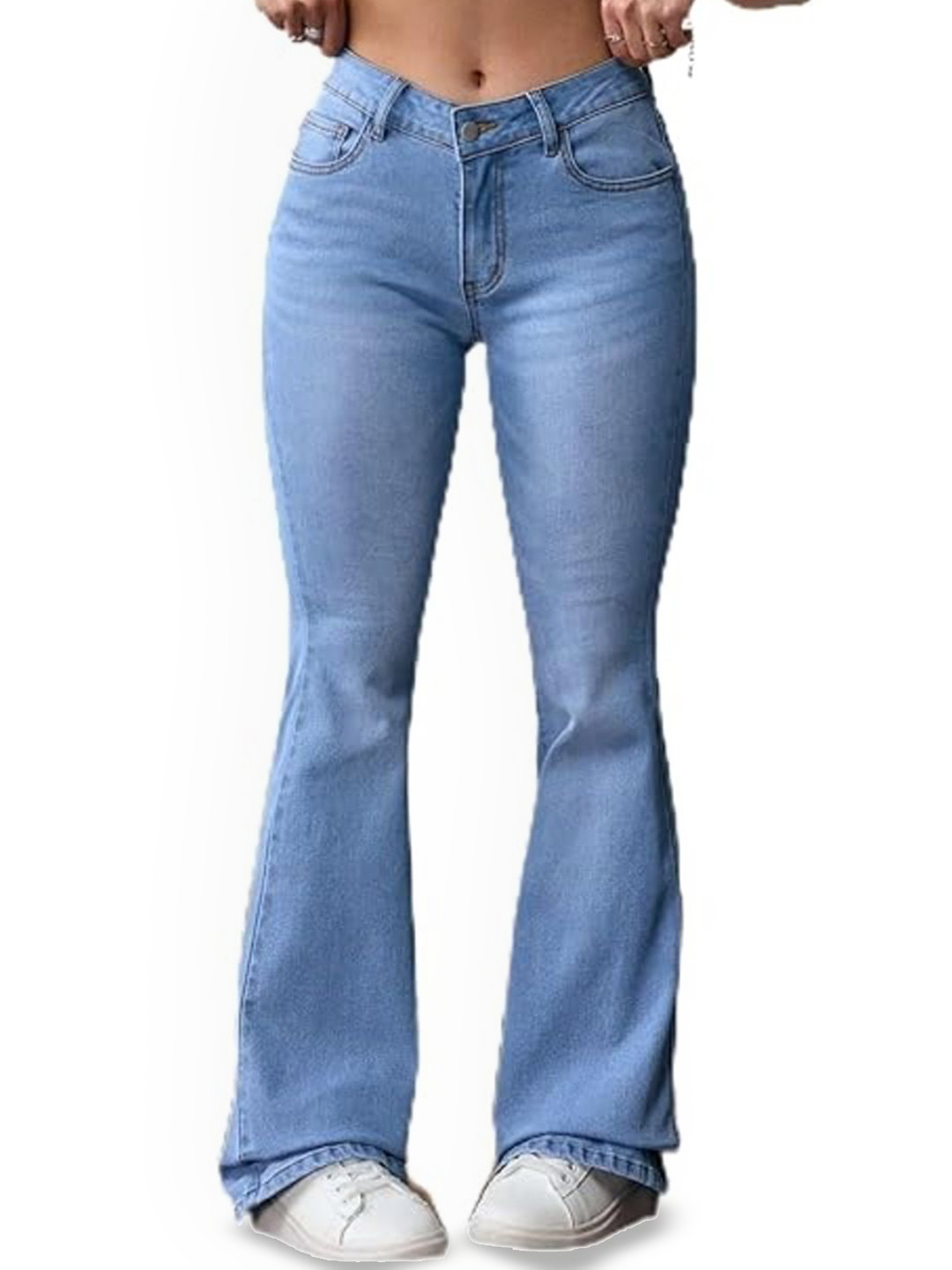 

BAESD Women Comfort Bootcut Light Fade Stretchable Jeans, Blue