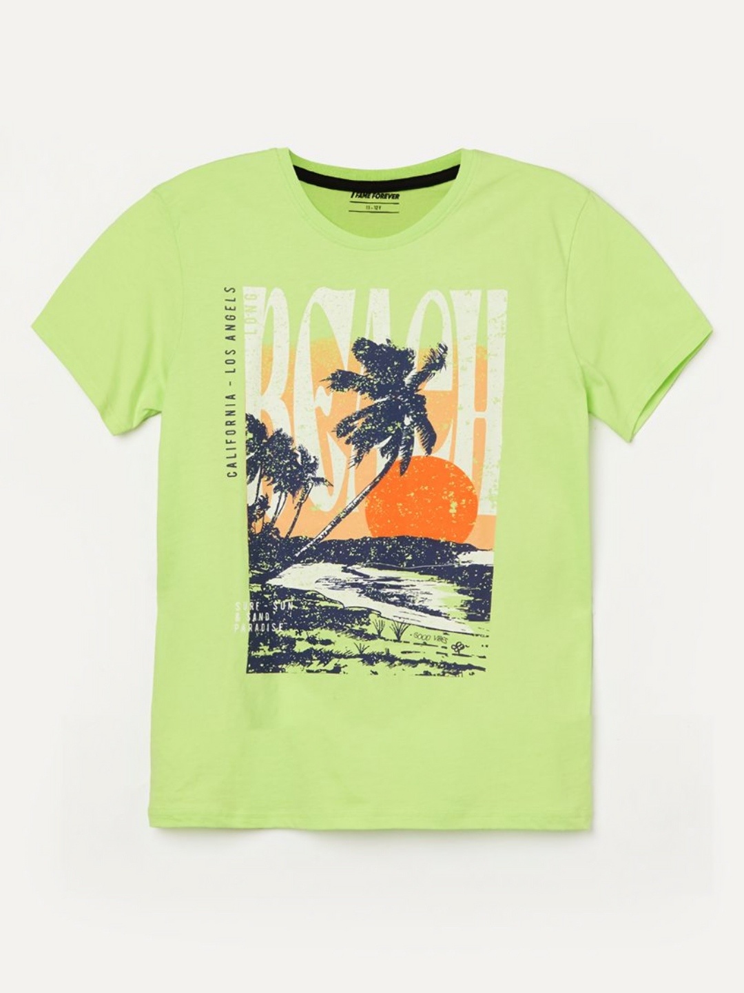 

Fame Forever by Lifestyle Boys Printed Tropical Applique T-shirt, Yellow