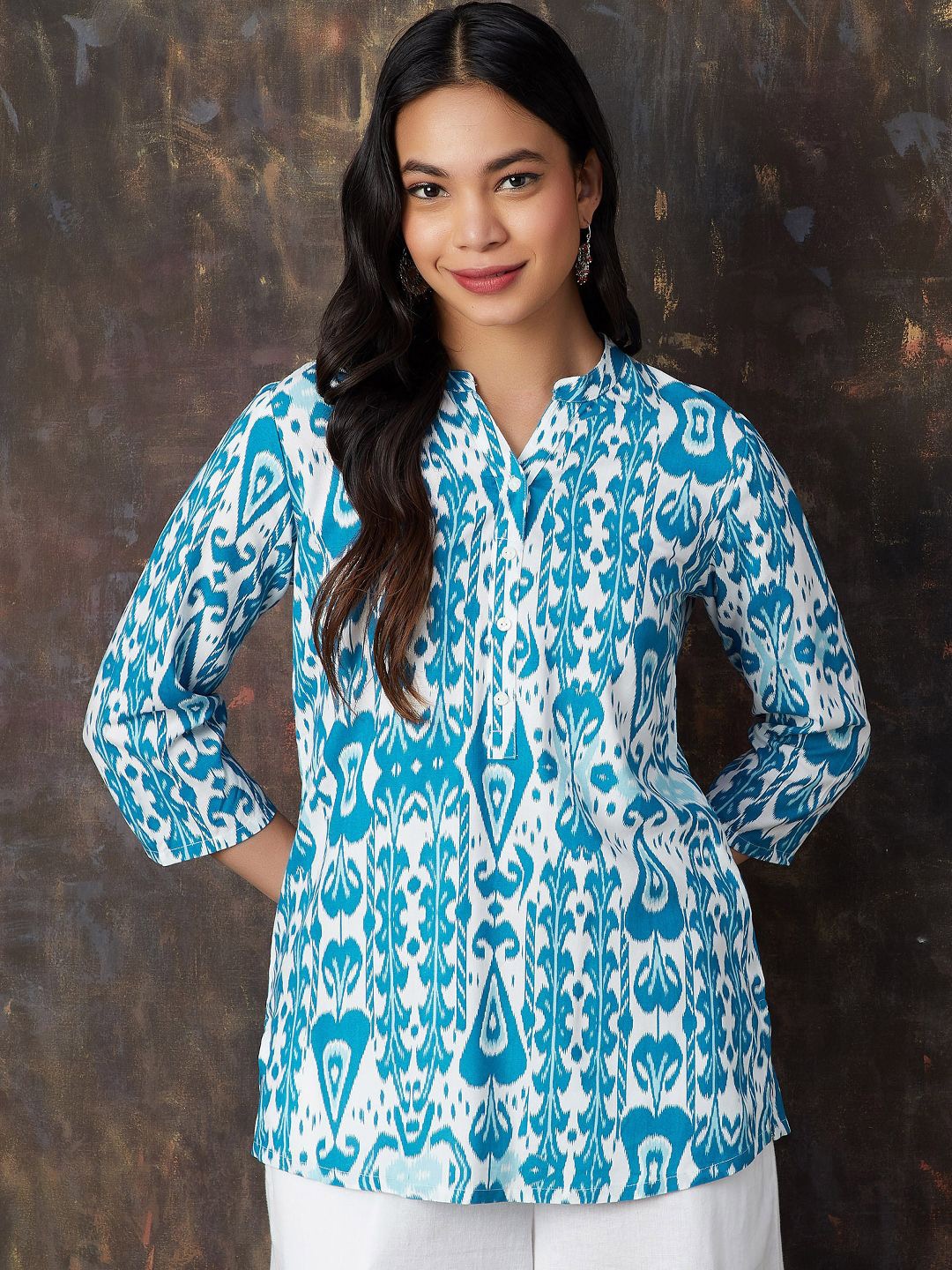 

Melange by Lifestyle Ethnic Motifs Printed Kurti, Blue