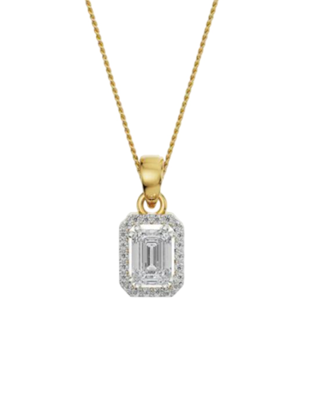 

Emori 1.5 CT Picasa Emerald Lab Diamond Pendant, Gold