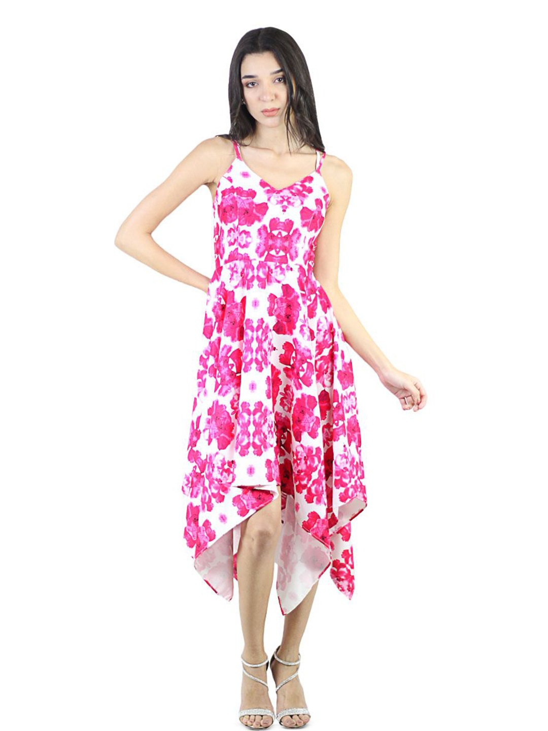 

ARTYSKA Floral Print Crepe Fit & Flare Dress, Pink