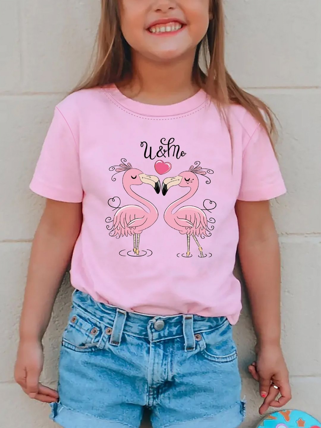 

YK Girls Printed T-shirt, Pink