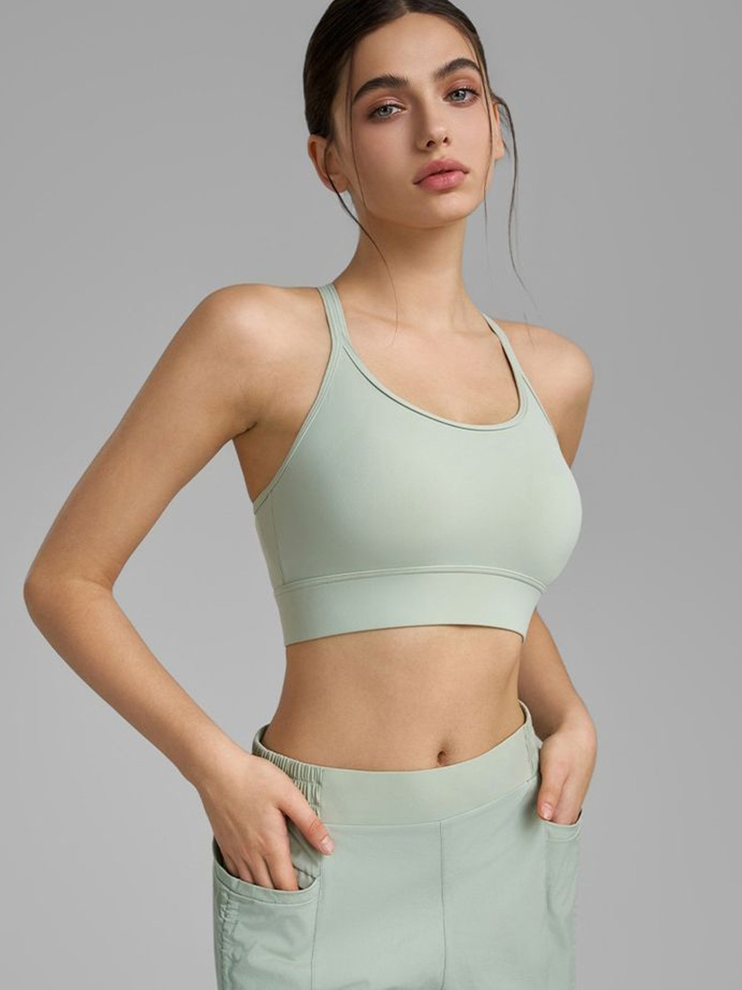 

LULU & SKY Bralette Crop Top, Green