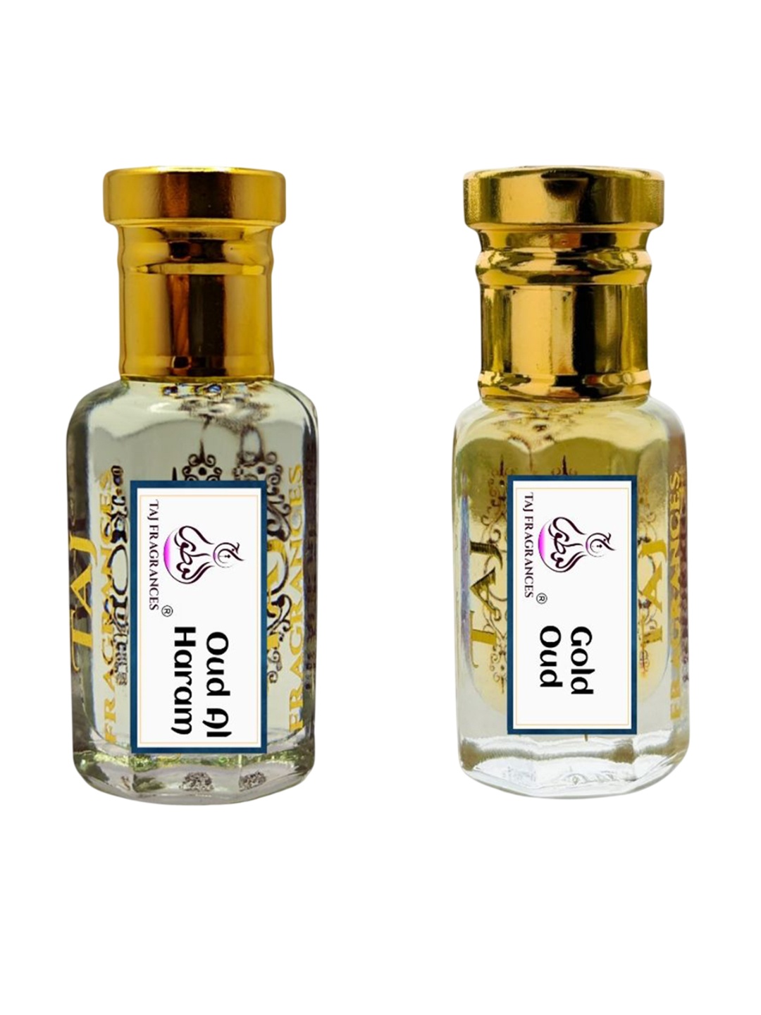 

Taj Fragrances Unisex Set Of 2 Oud Al Haram & Gold Oud Long Lasting Attar - 6ml Each, Camel brown