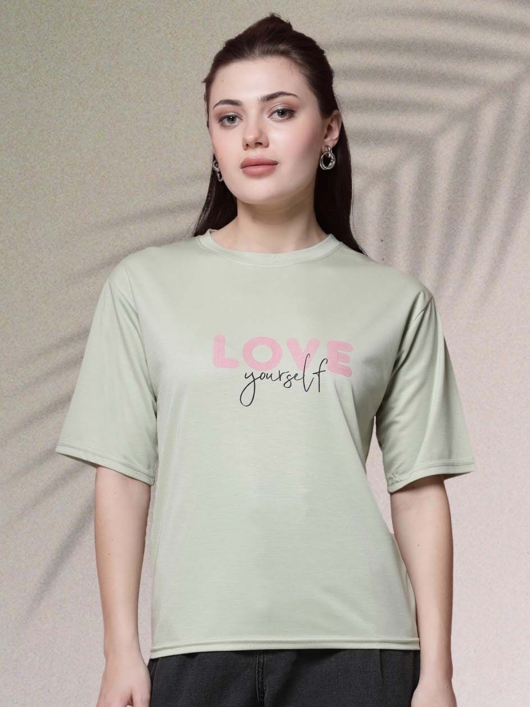 

Moda Rapido Women Typography Printed T-shirt, Green