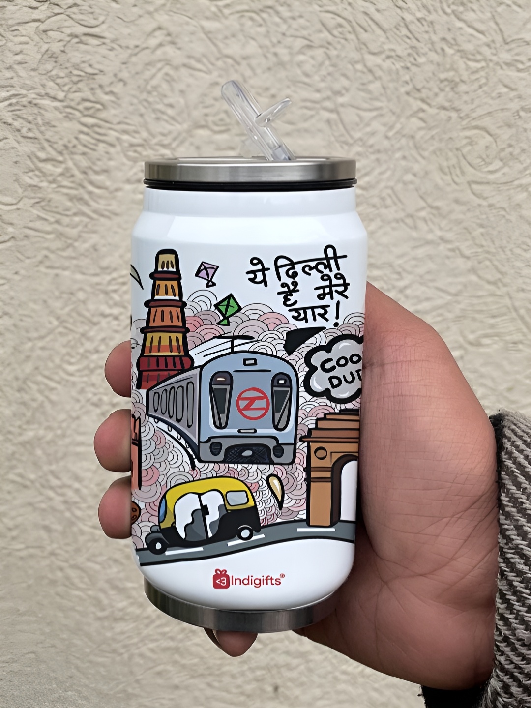 

Indigifts White Single Stainless Steel Water Bottle