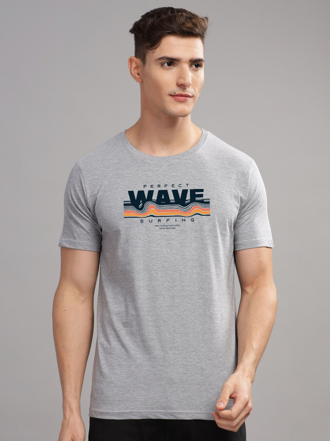 

ADRO Men Printed T-shirt, Grey