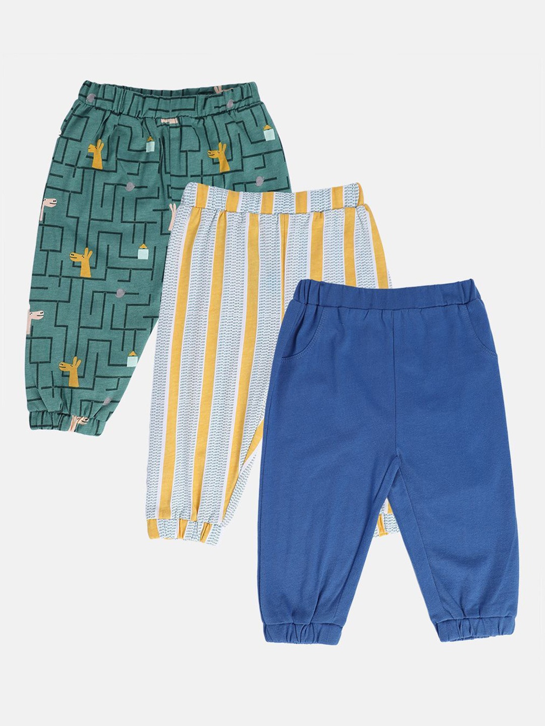 

MINI KLUB Boys Striped Joggers Trousers, Green