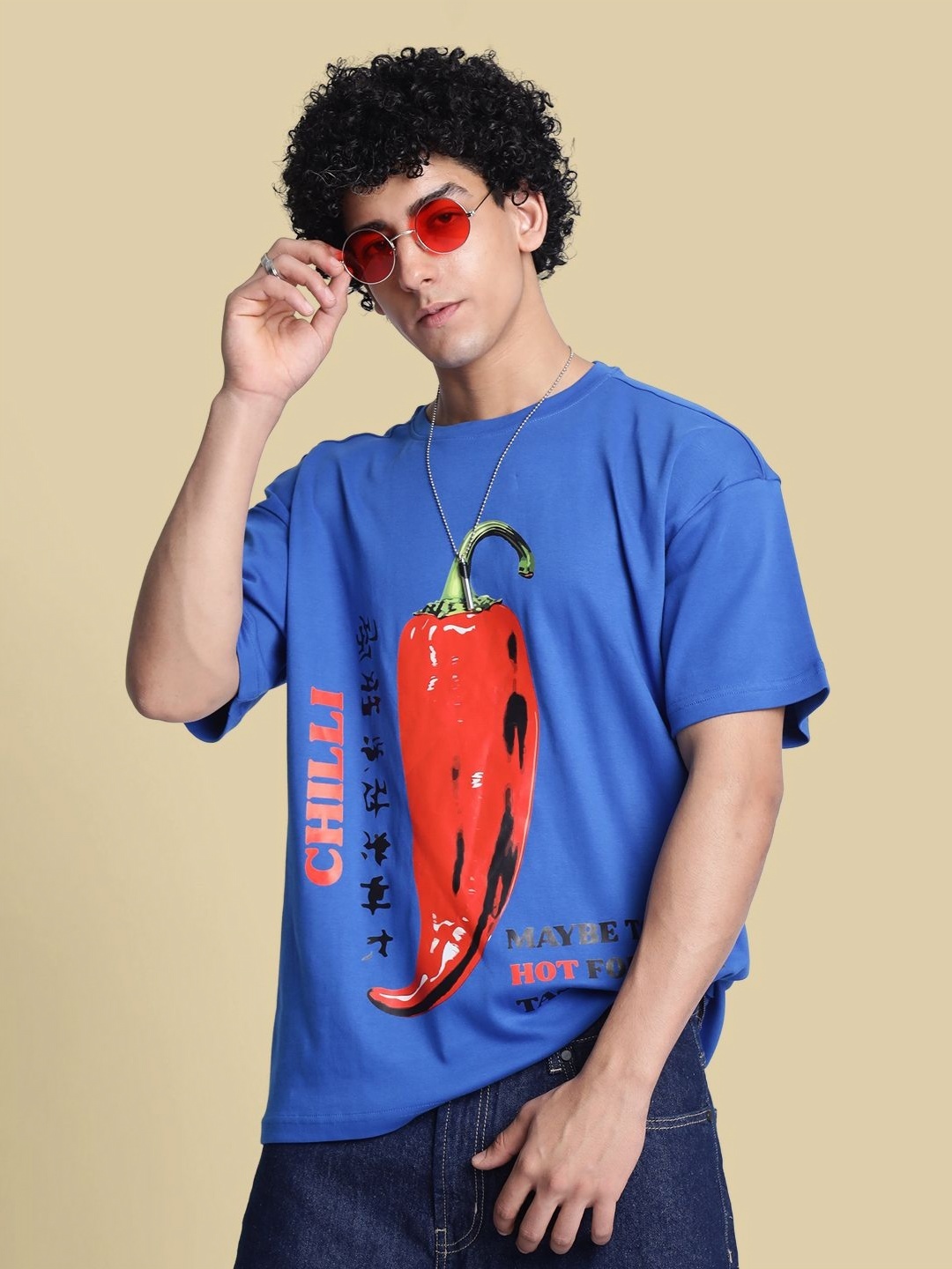 

Bene Kleed Men Printed Raw Edge T-shirt, Blue