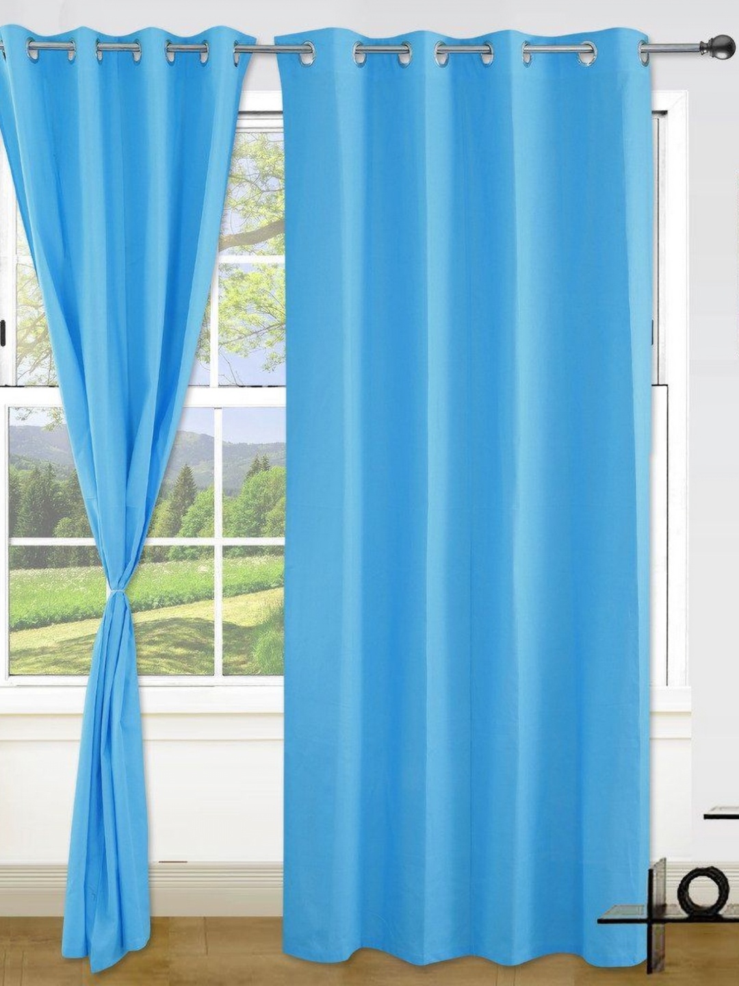 

Dekor World Blue Set of 2 Long Door Curtain