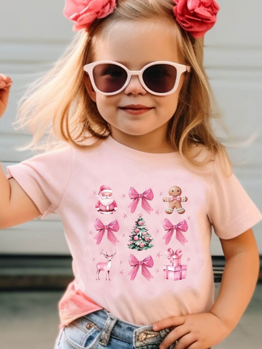 

YK Girls Raw Edge T-shirt, Peach