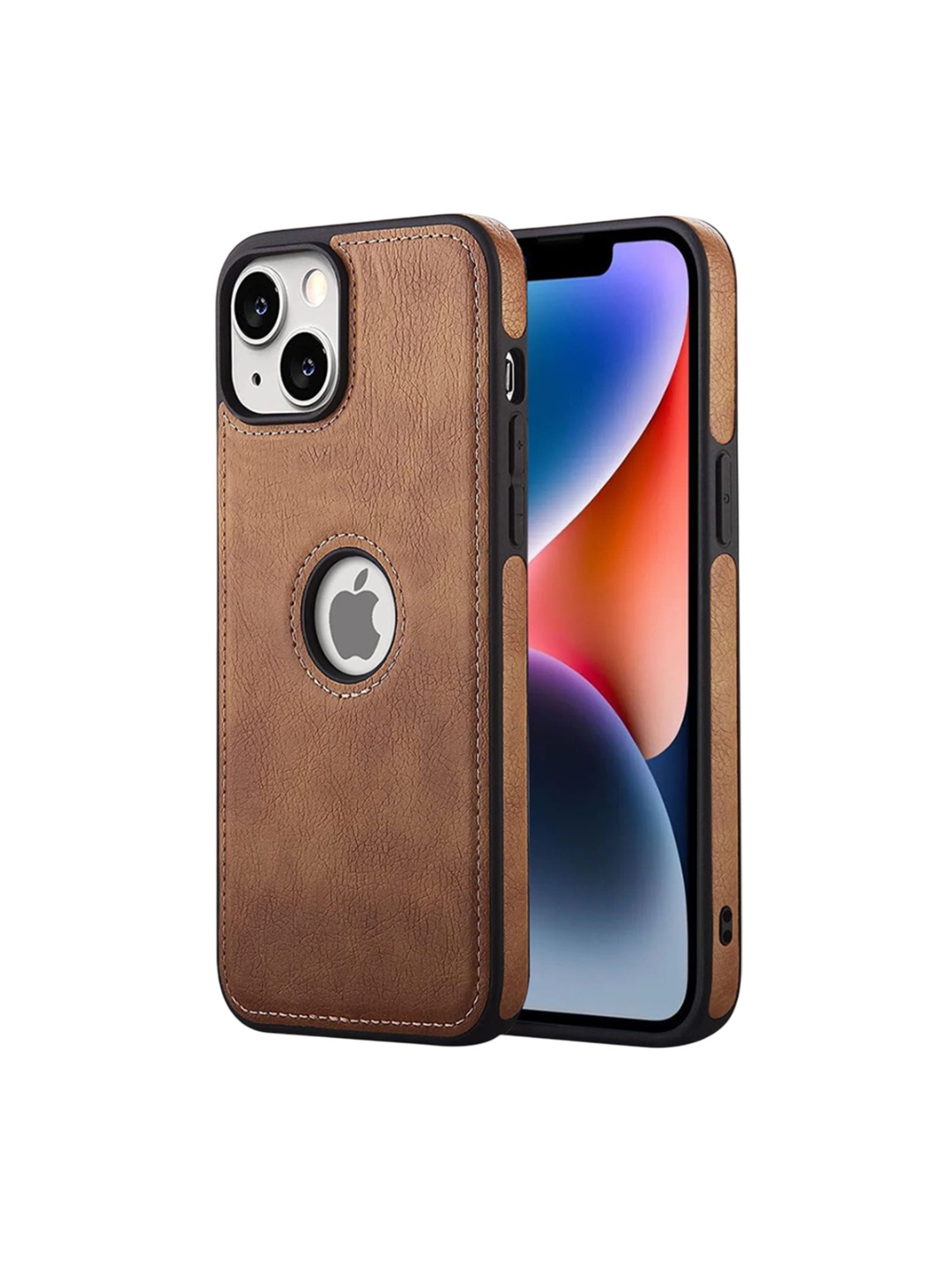 

LIRAMARK Solid Printed iPhone 14 Back Case Mobile Accessories, Brown