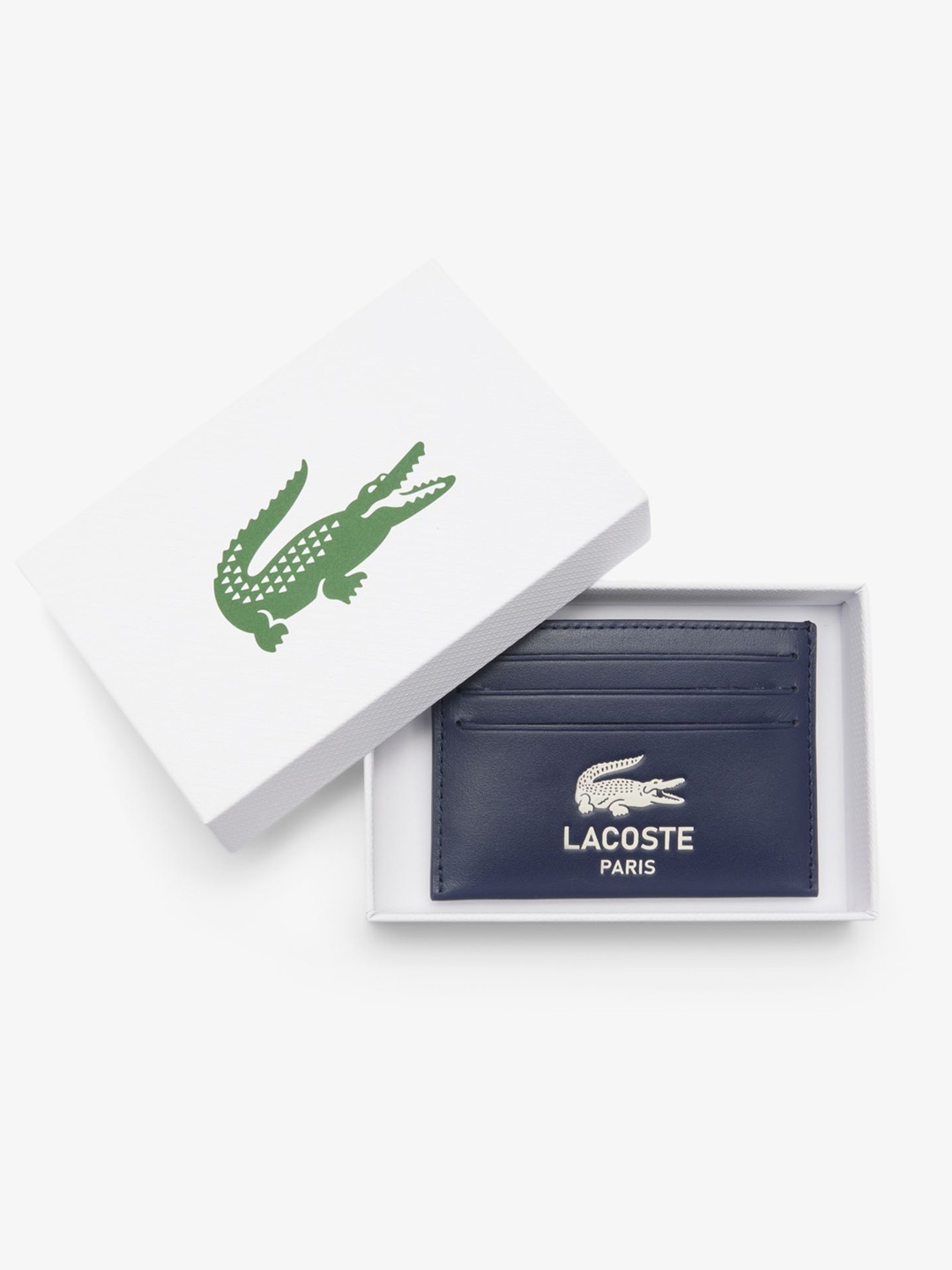 

Lacoste Men Leather Card Holder, Navy blue