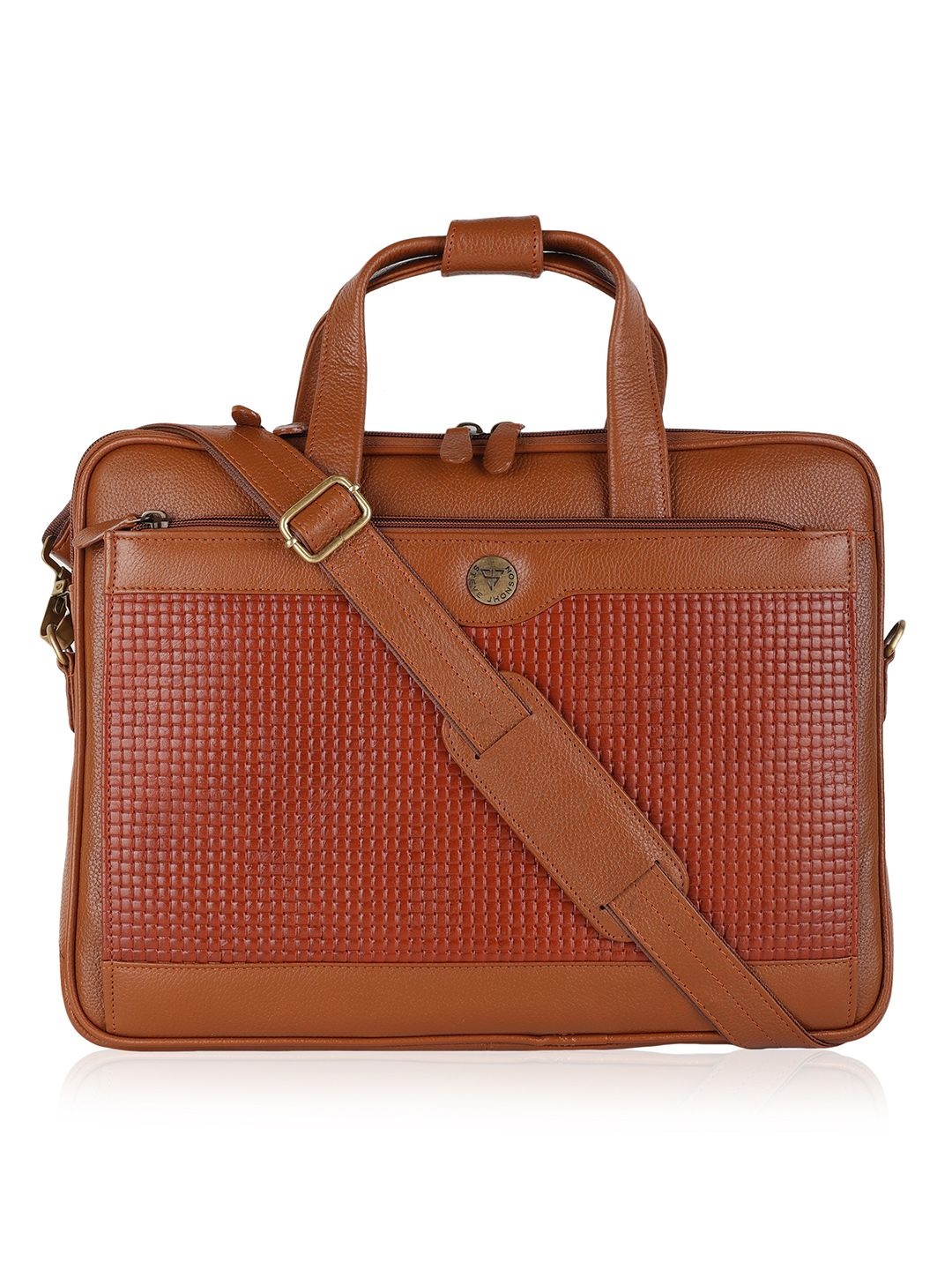 

Steve Jhonson Men Leather Laptop Bag, Tan