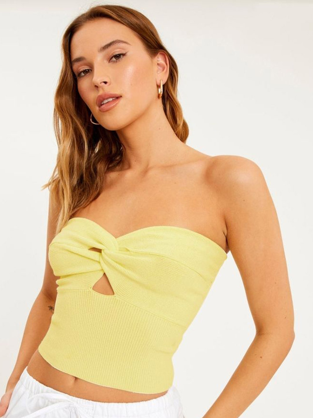 

LULU & SKY Tube Crop Top, Yellow
