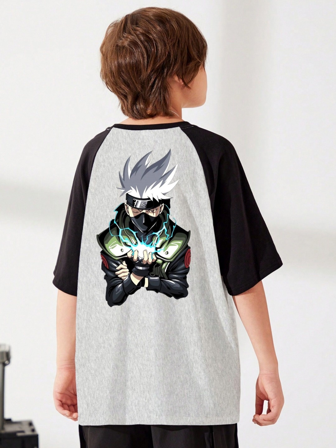 

LOCAVESTIR Boys Printed T-shirt, Grey