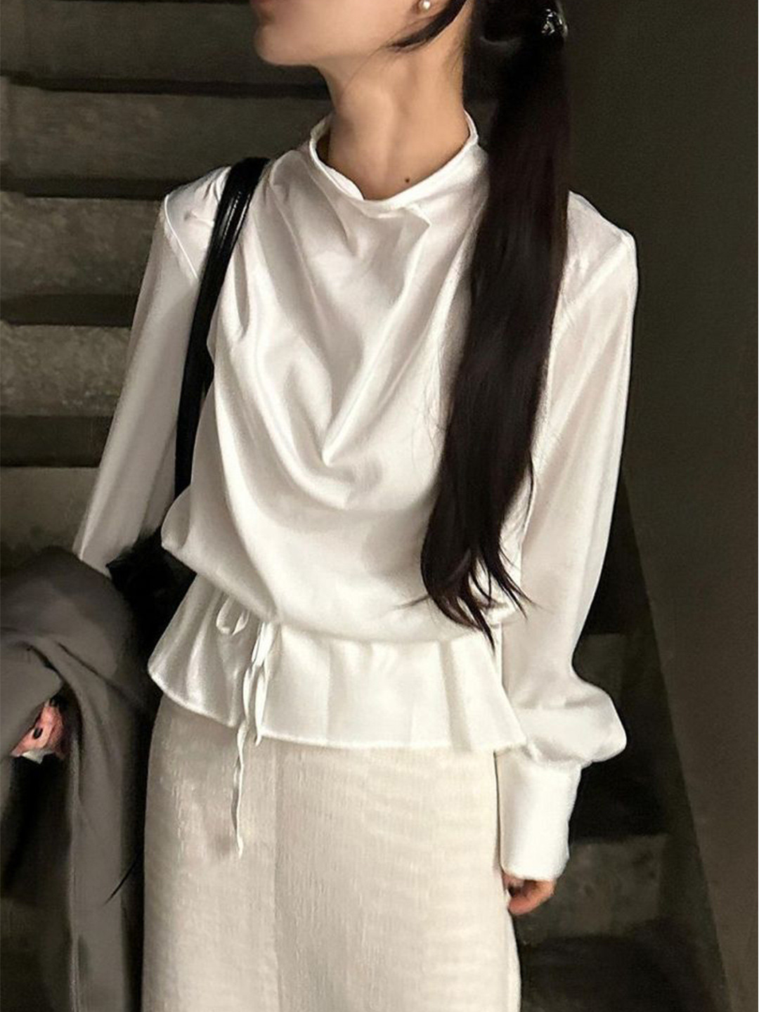 

LULU & SKY Cowl Neck Top, Off white