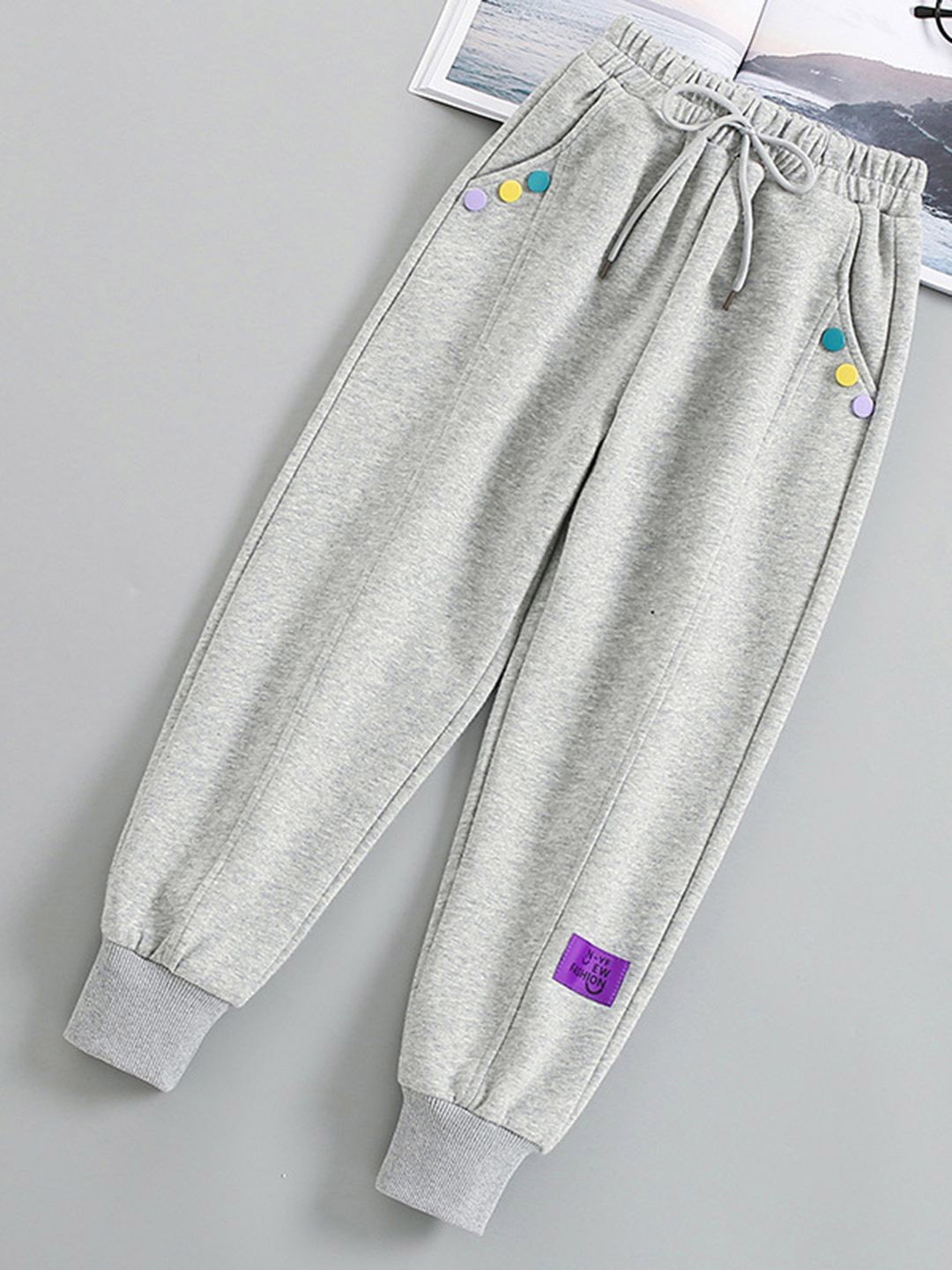 

YK Girls Smart Slim Fit Trousers, Grey