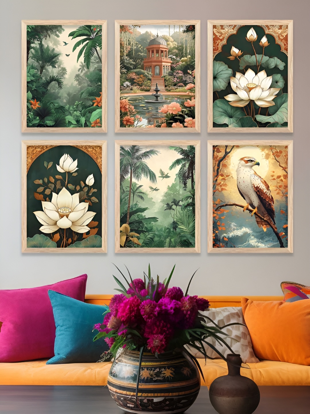 

Kotart Brown & Green 6 and more Piece Wood Floral and Botanical Wall Paintings