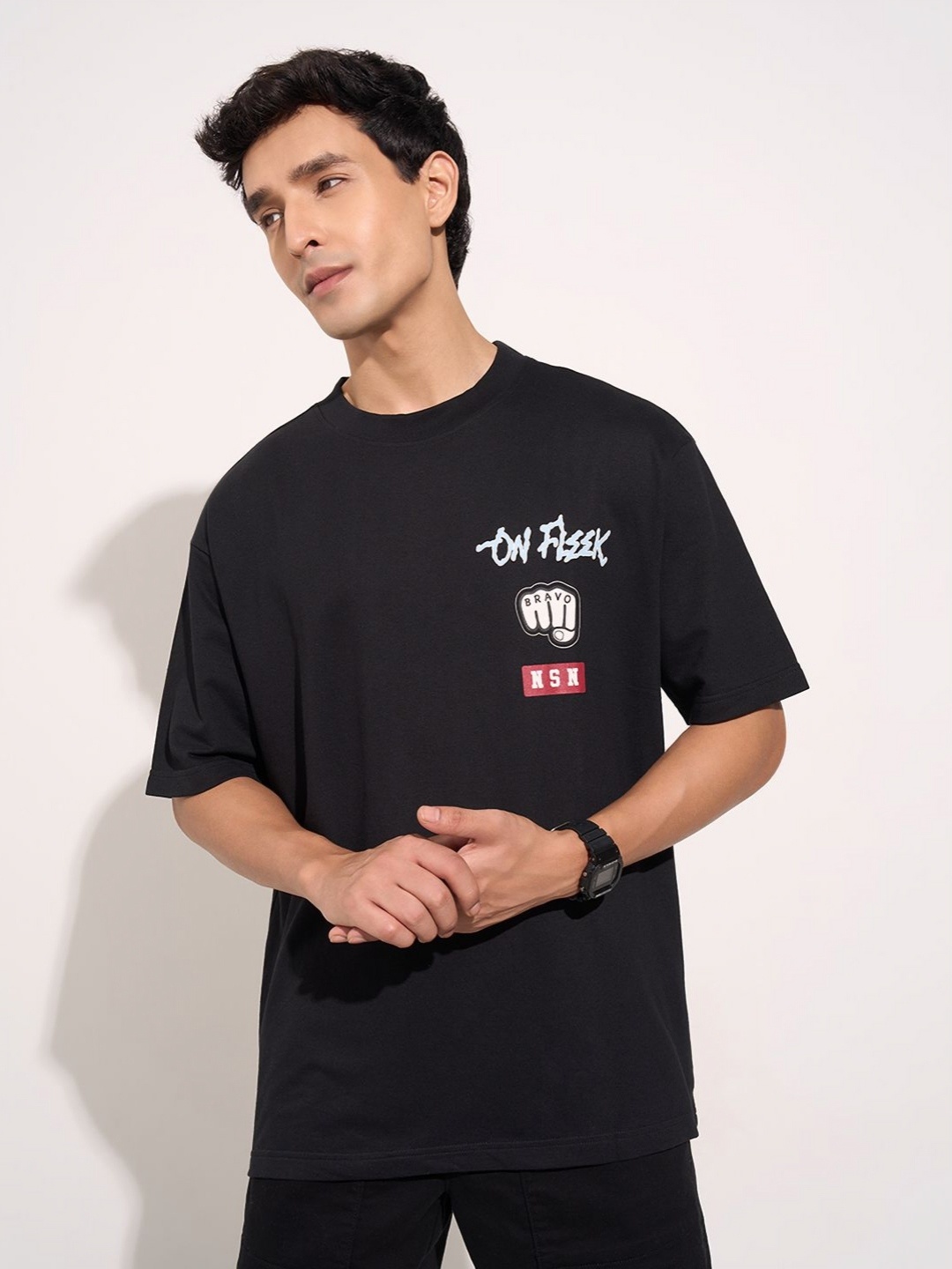 

People Men Varsity Pockets Boxy T-shirt, Black