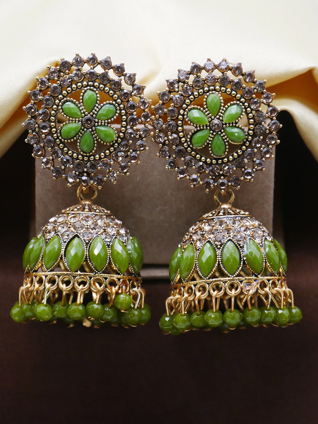 

Anouk Contemporary Jhumkas Earrings, Olive