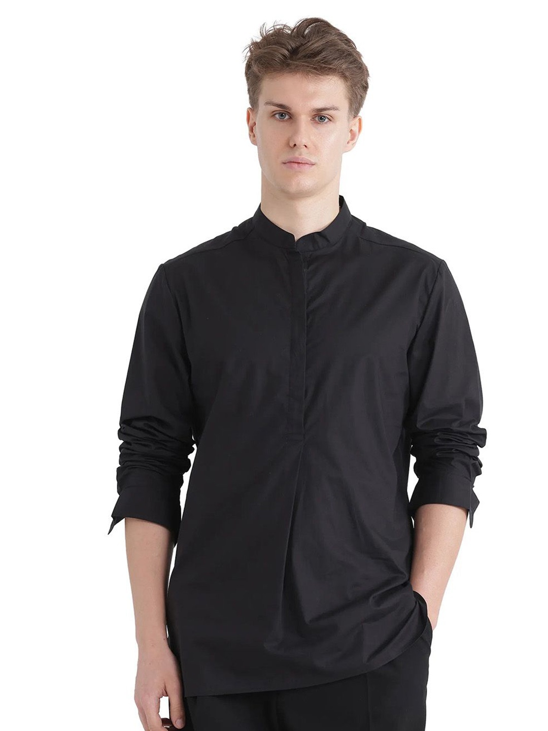 

RARE RABBIT Men Comfort Opaque Casual Shirt, Black