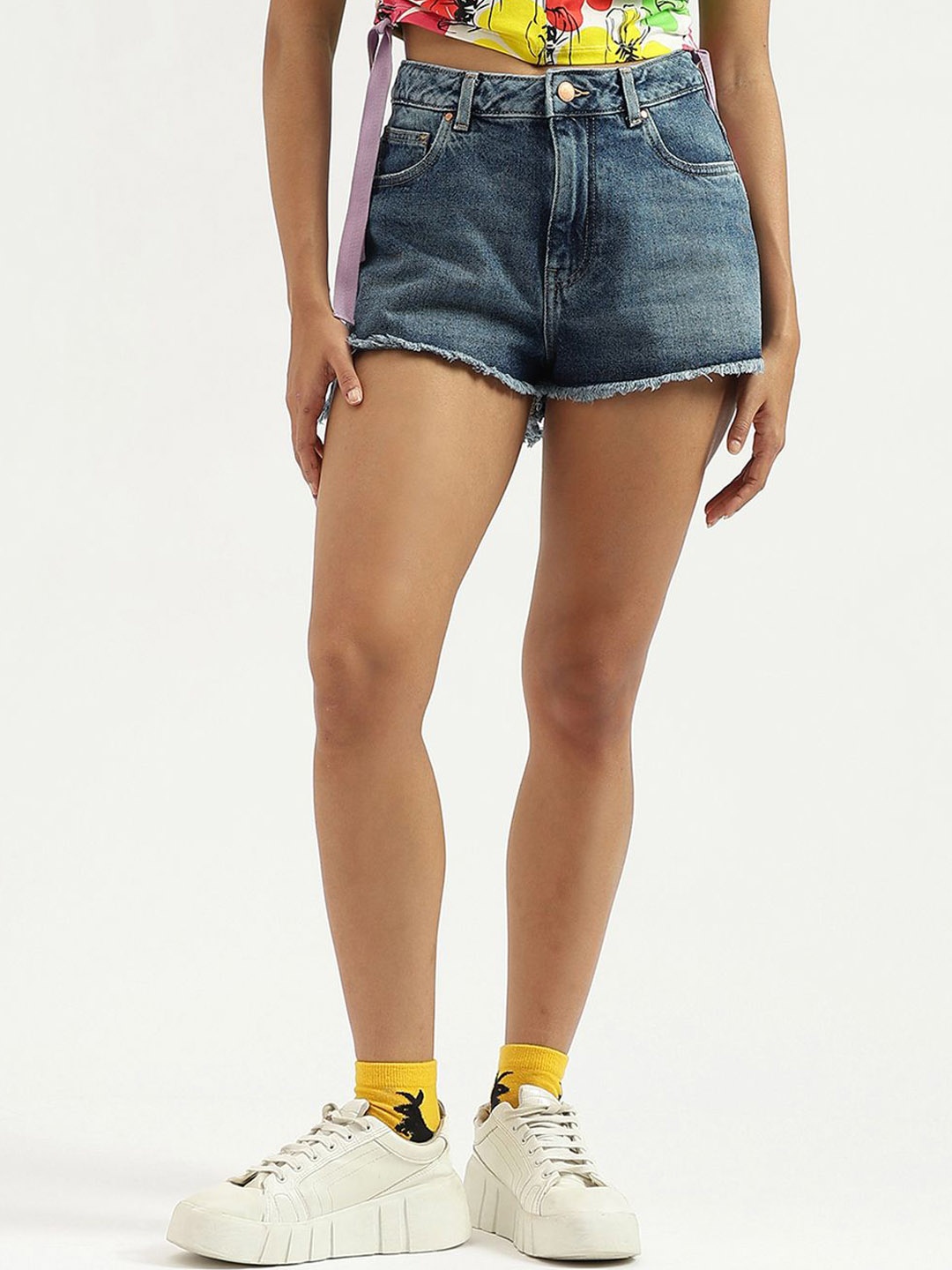 

United Colors of Benetton Women Denim Shorts, Blue