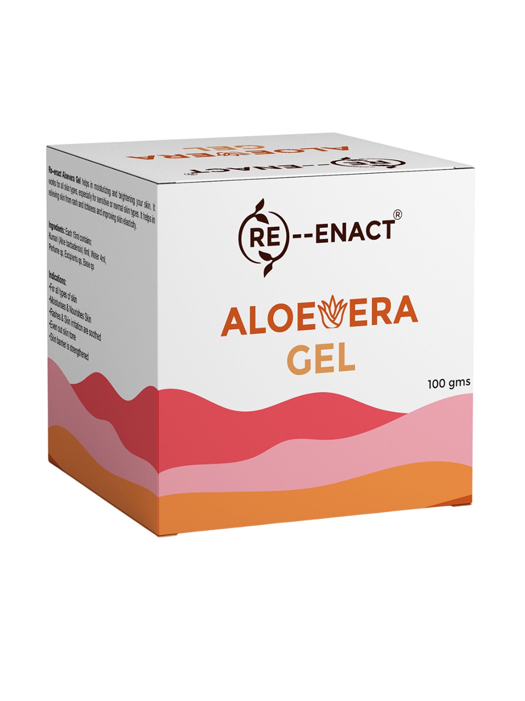 

RE-ENACT Aloe Vera Moisturizing And Brightening Skin Gel - 100 g, White