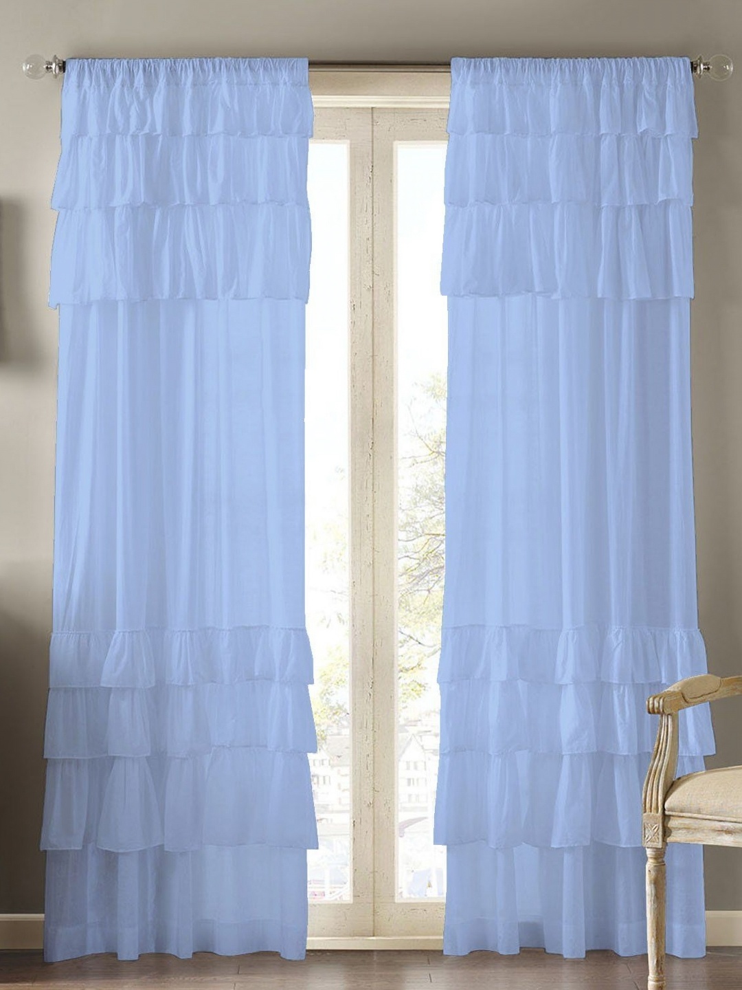 

Dekor World Multicoloured Set of 2 Sheer Door Curtain, Multi