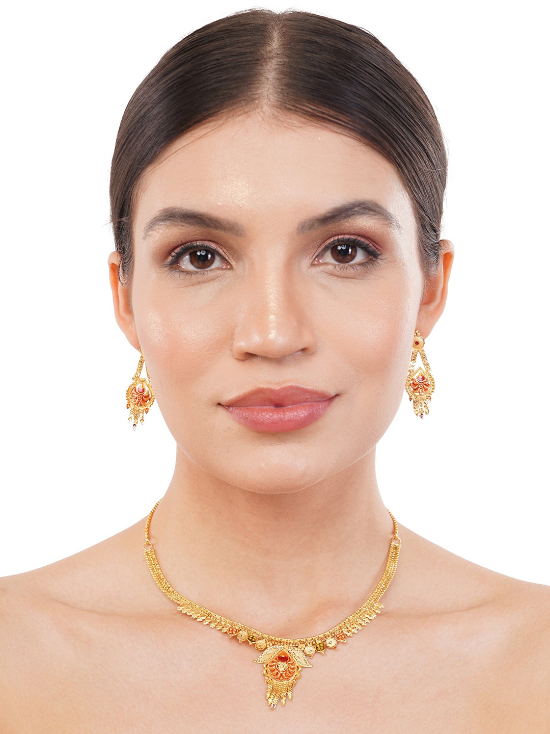 

Z HOME Gold-Plated Stone-Studded Jewellery Set