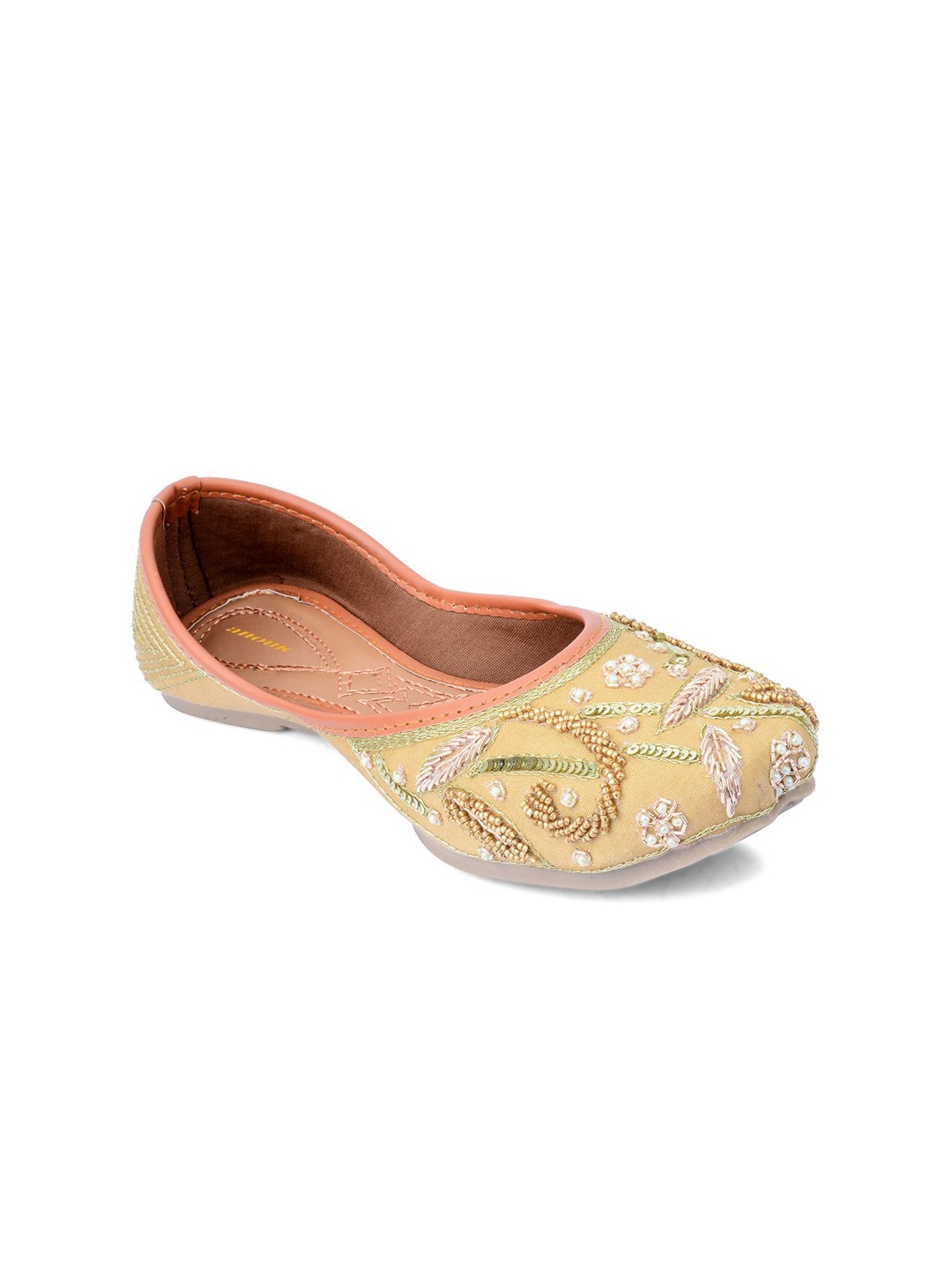 

Anouk Women Embellished Ethnic Mojaris Flats, Gold