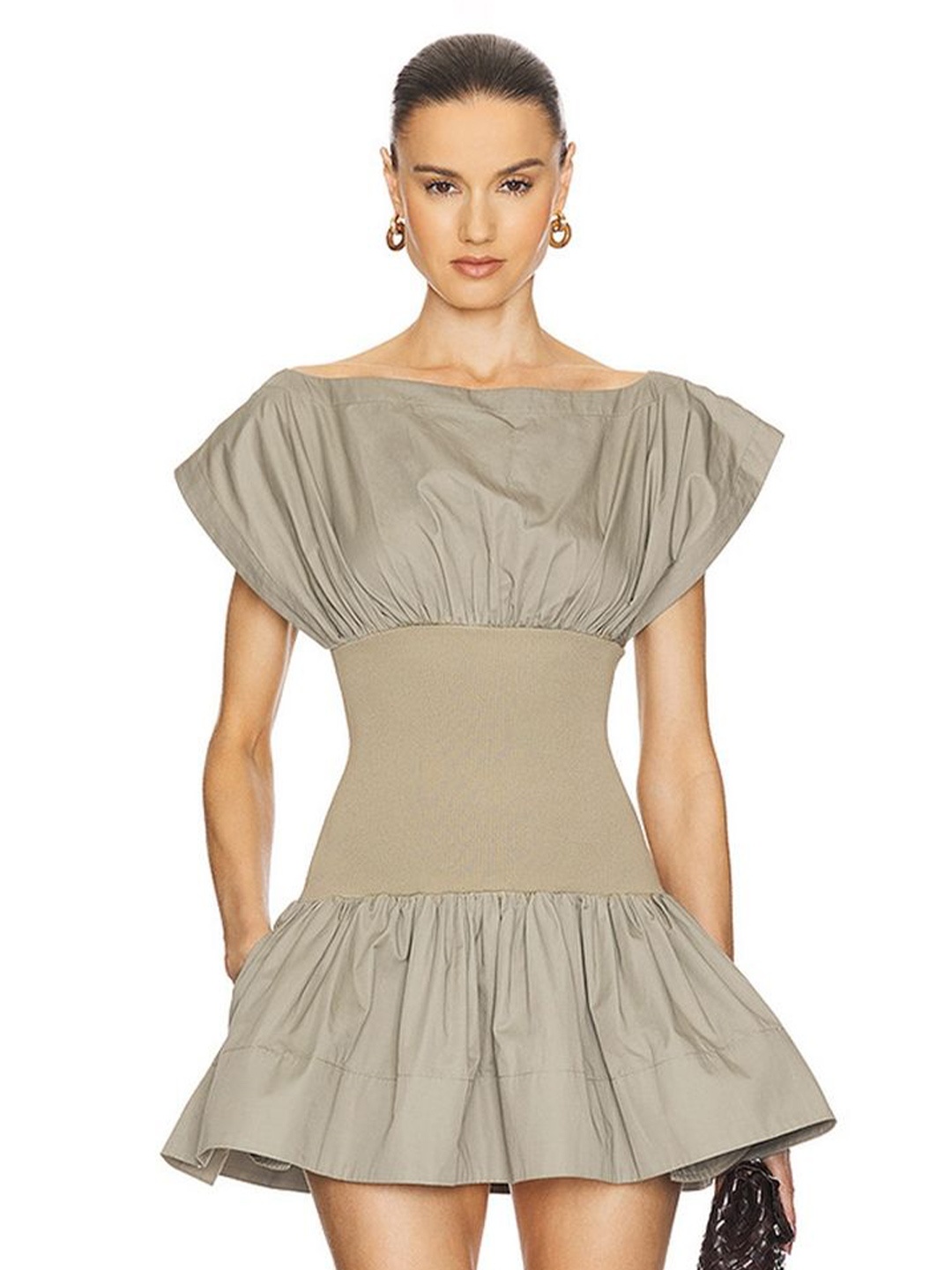 

LULU & SKY Drop-Waist Mini Dress, Khaki