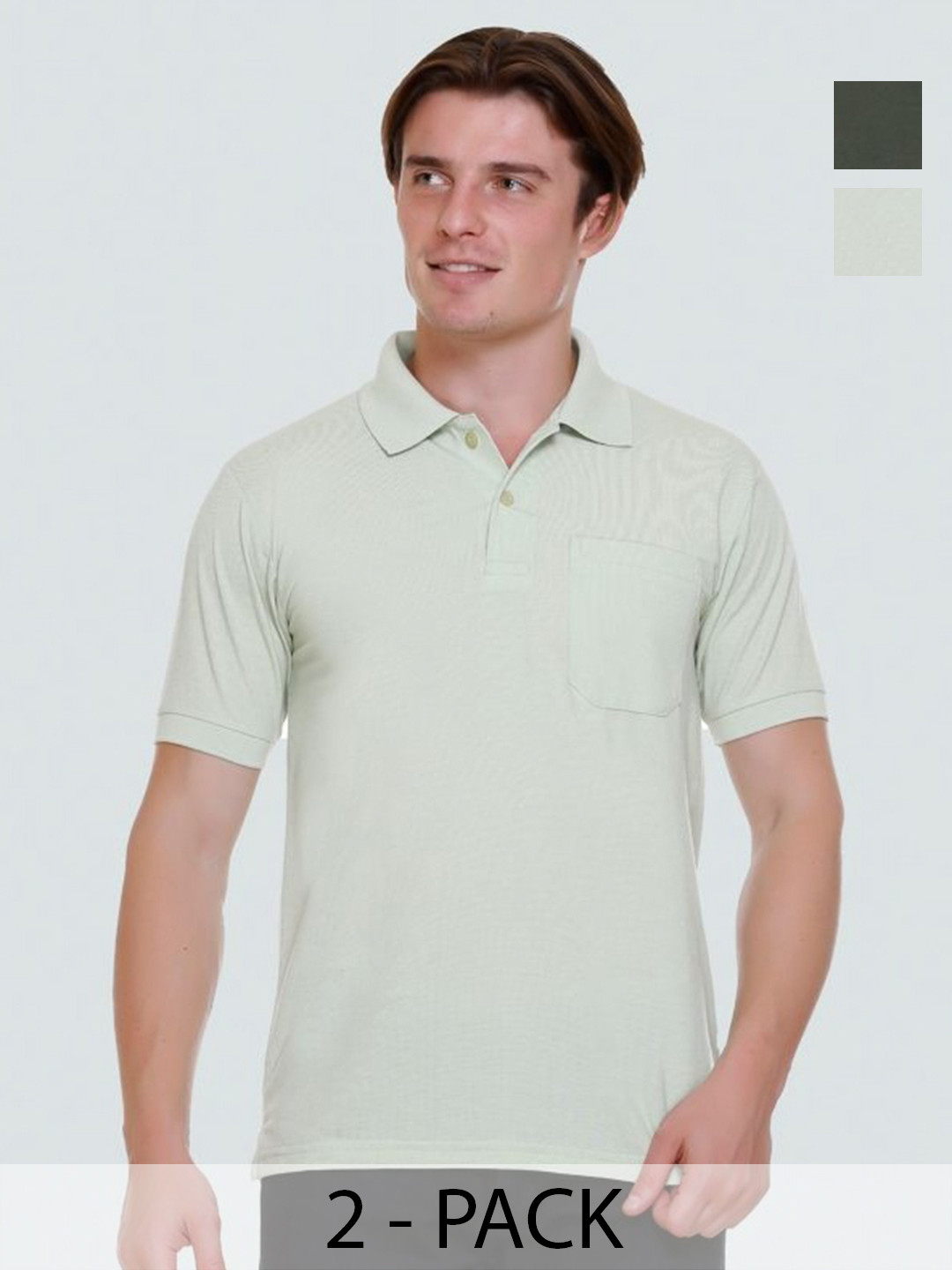 

Yoorix Men 2 Polo Collar T-shirt, Green