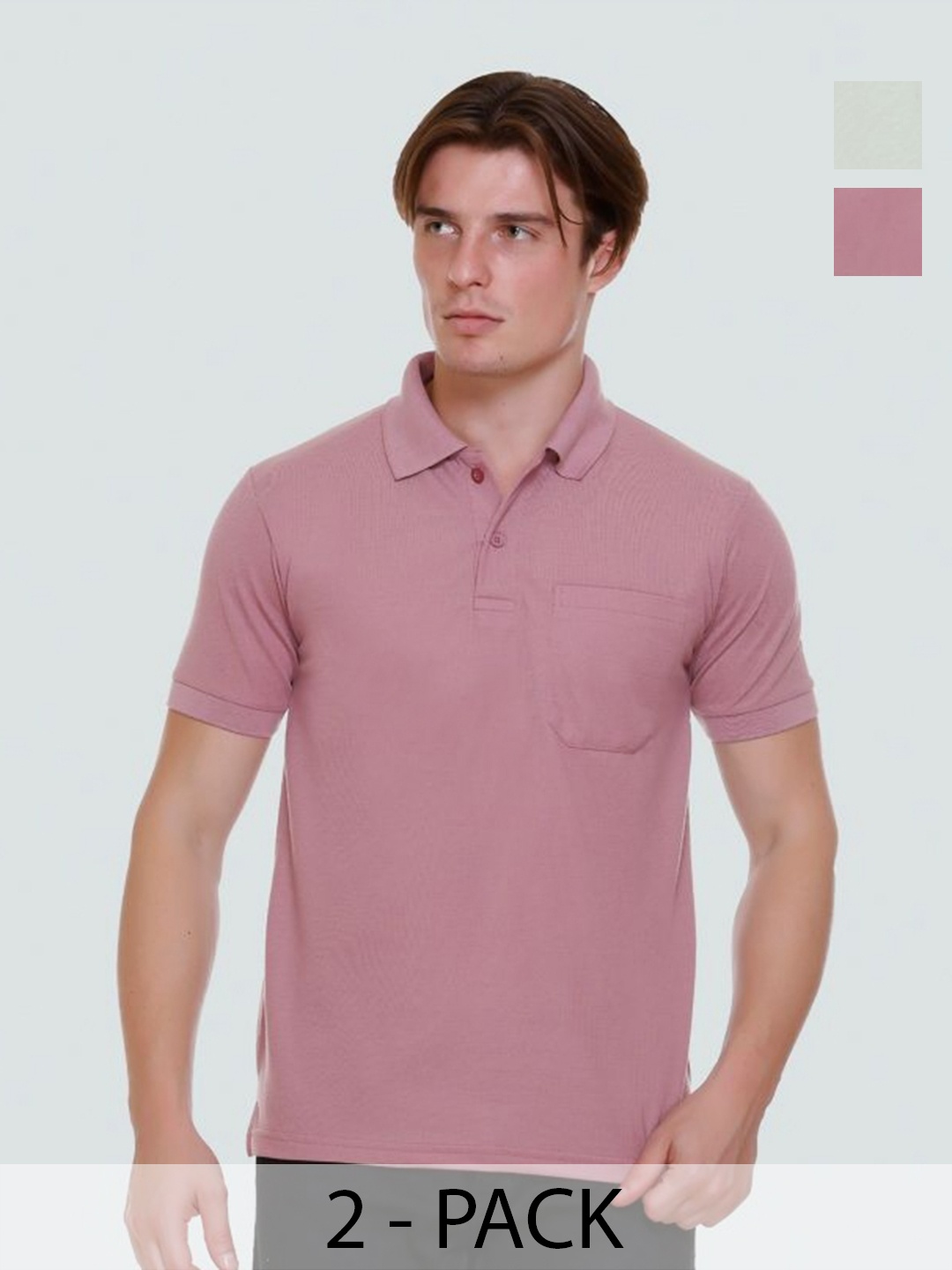 

Yoorix Men 2 Polo Collar T-shirt, Green