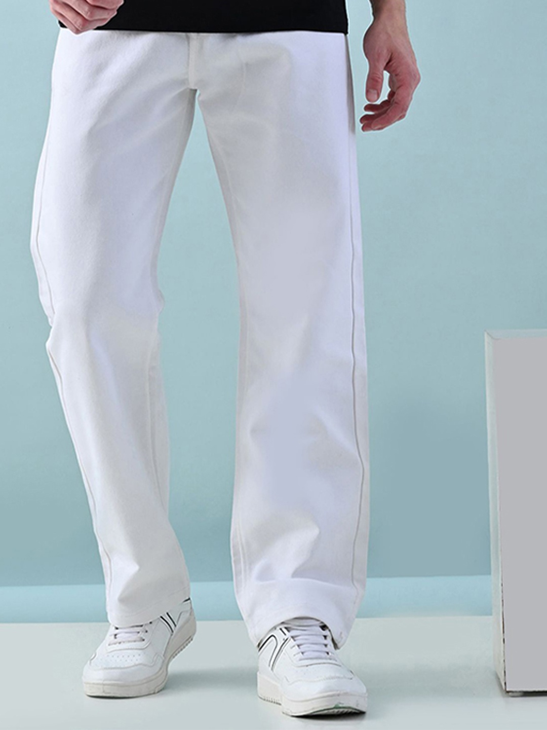 

Moda Rapido Men Classic Slash Knee Jeans, White
