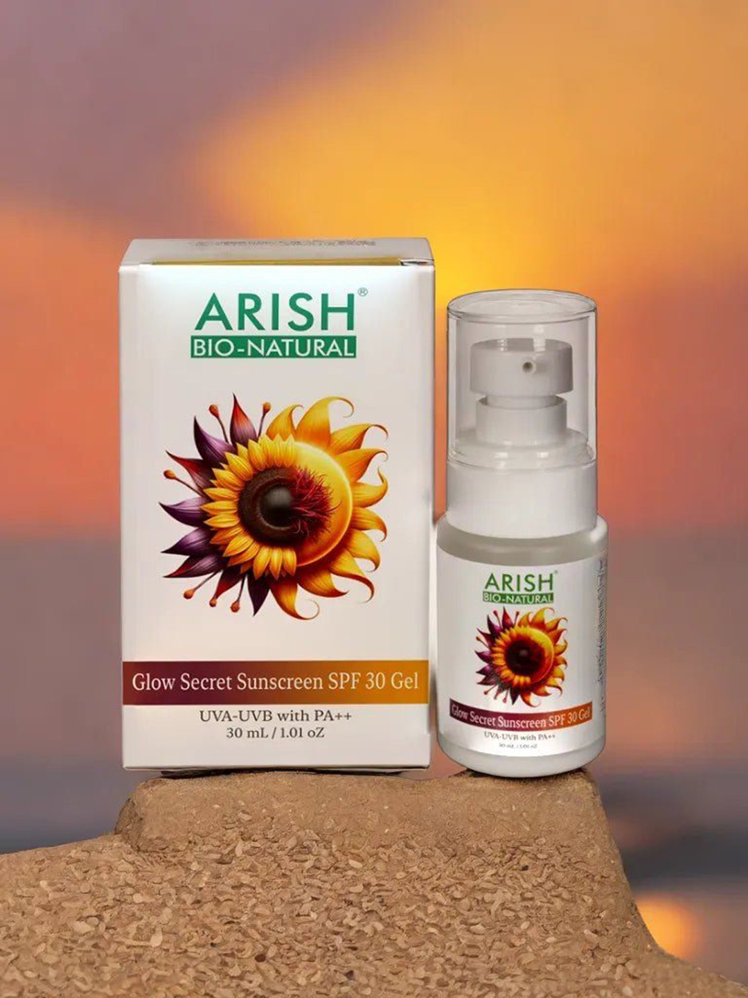 

ARISH BIO-NATURAL Aloevera Glow Secret Sunscreen With SPF 30 Gel PA +++ - 30 ml, Orange