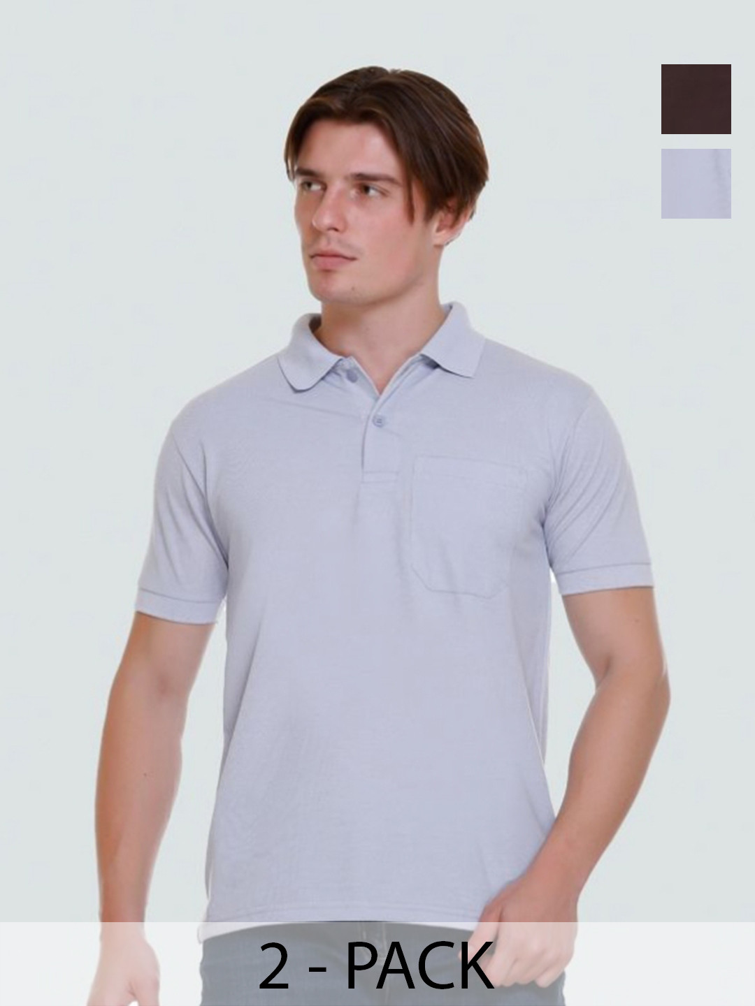 

Yoorix Men 2 Polo Collar T-shirt, Brown
