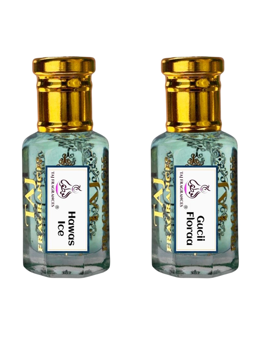 

Taj Fragrances Unisex Set Of 2 Gucii Flora & Hawas Ice Long Lasting Attar - 6ml Each, Fluorescent green