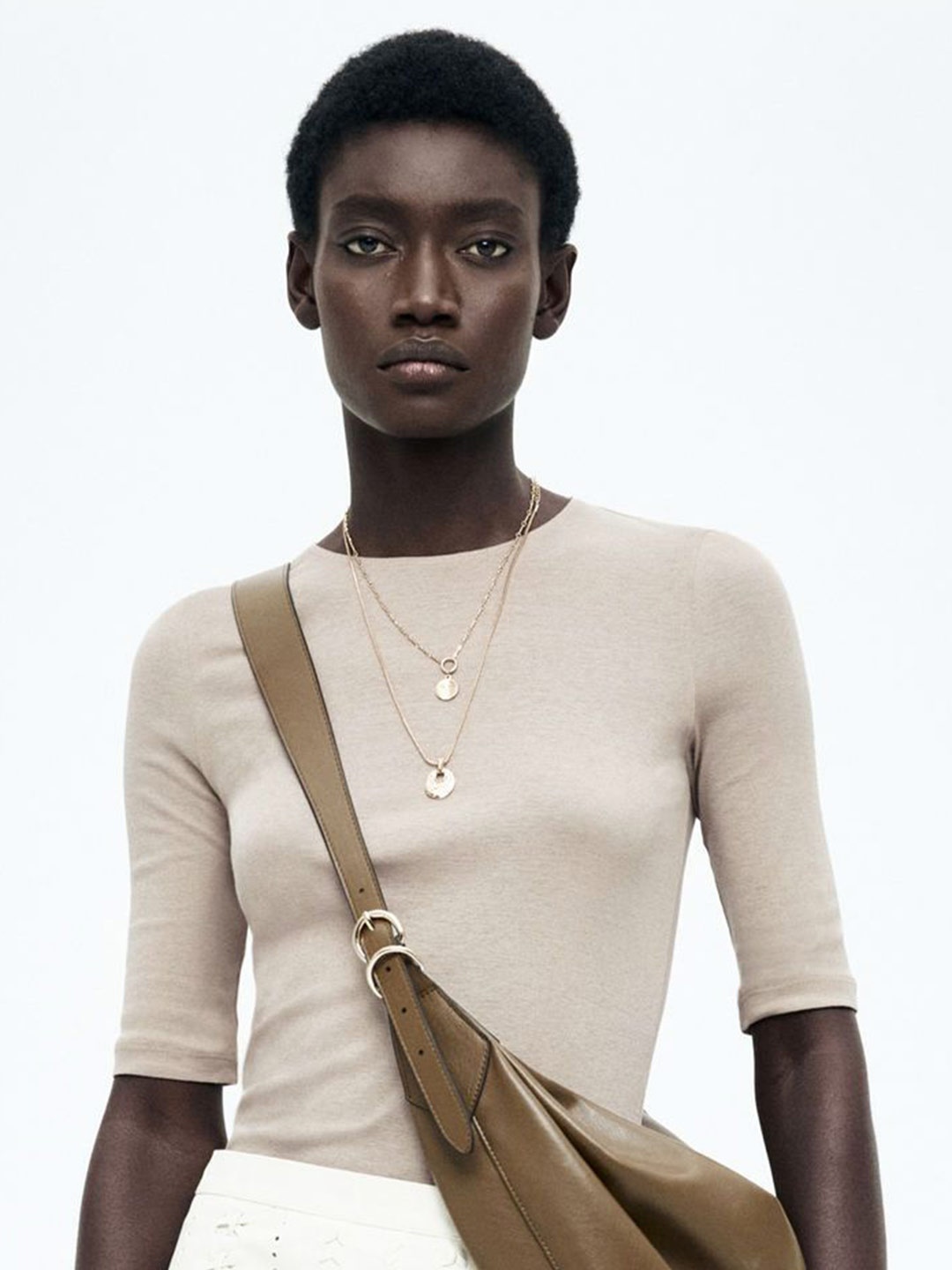 

H&M Pima Cotton T-shirt, Beige