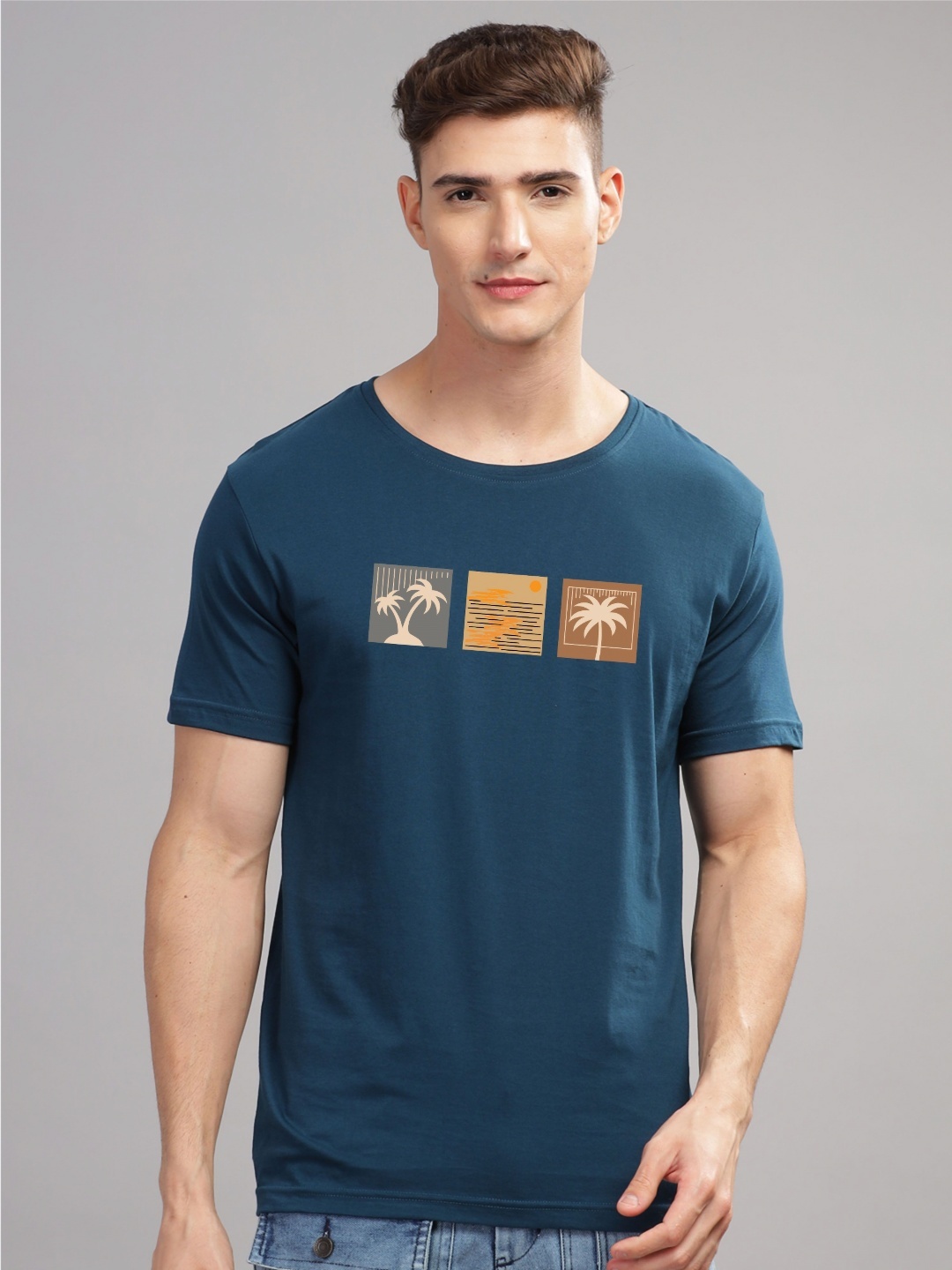 

ADRO Men Printed T-shirt, Teal
