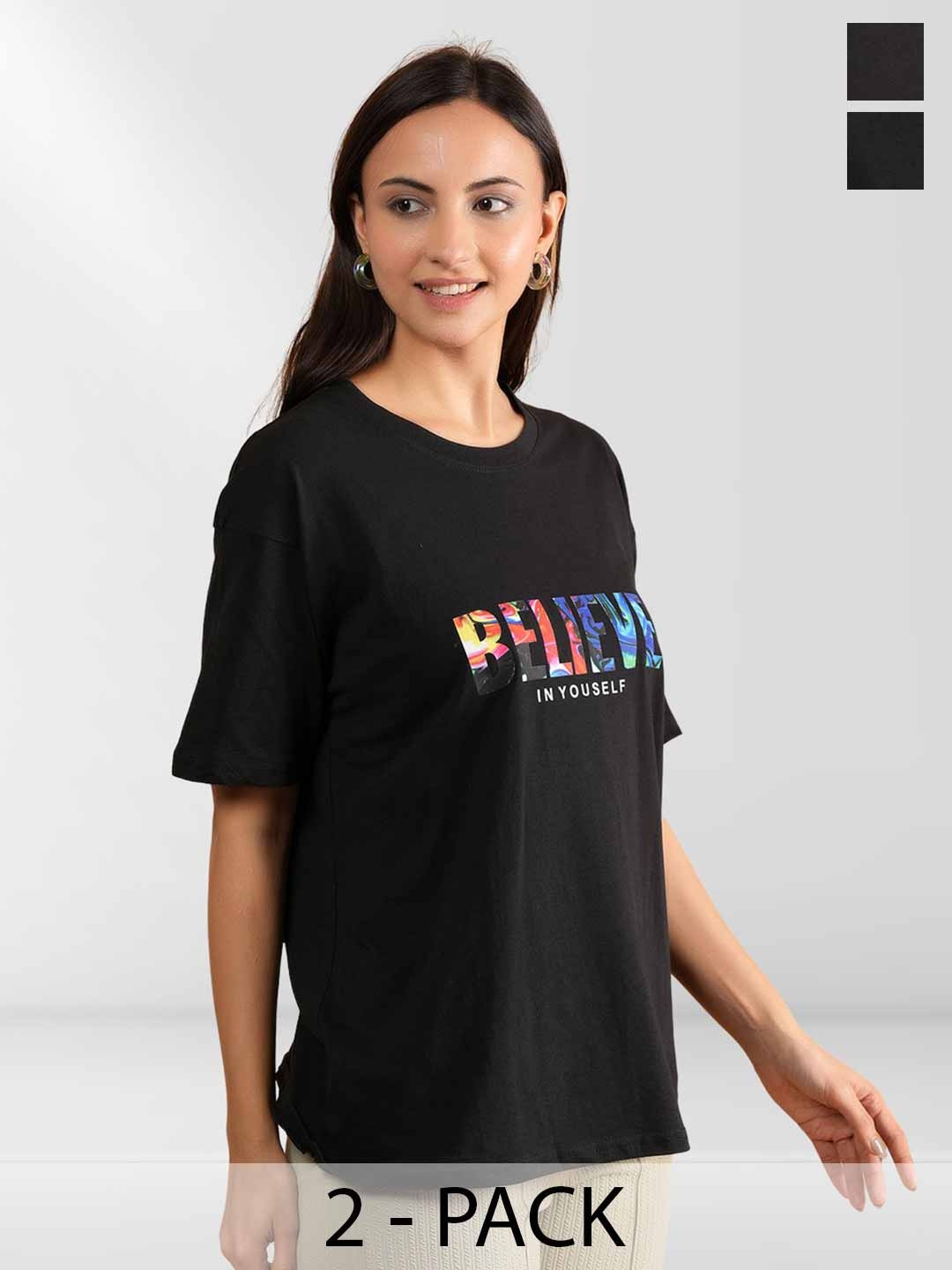 

Belfry Women 2 Printed Applique T-shirt, Multi