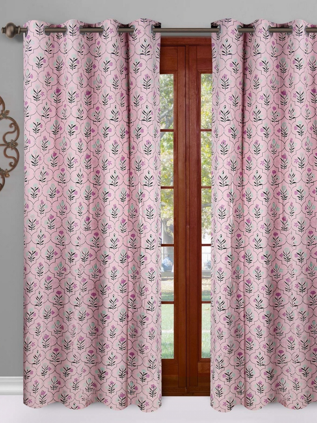 

Dekor World Multicoloured Set of 2 Long Door Curtain, Multi