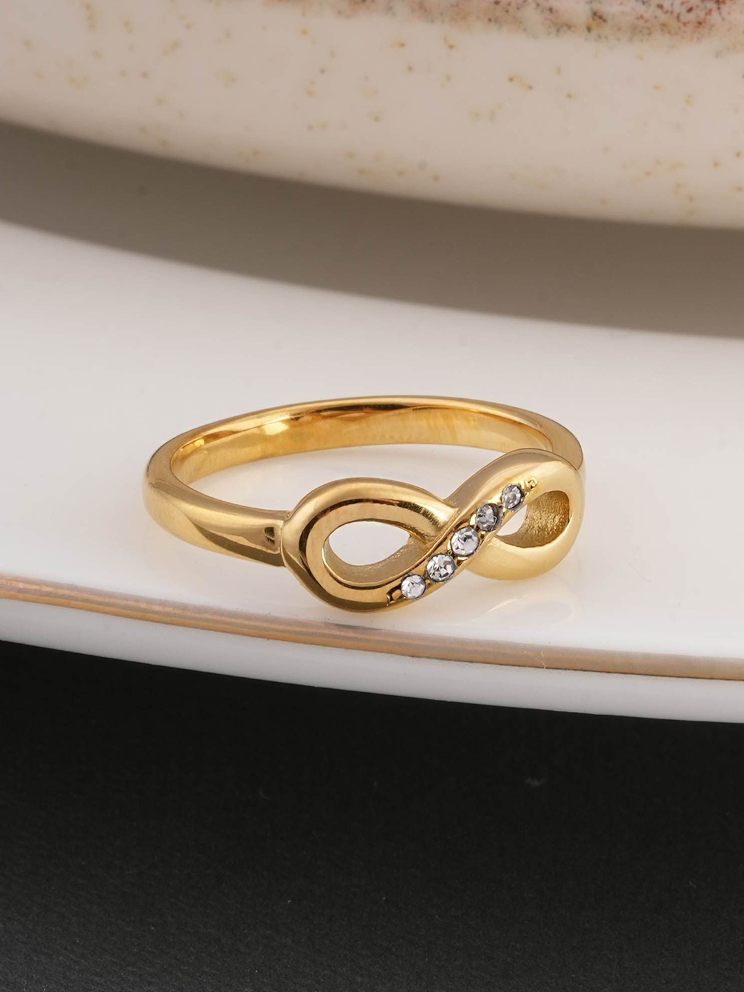 

PALMONAS Women Eternity Infinity Ring Waterproof & Anti-Tarnish, Gold