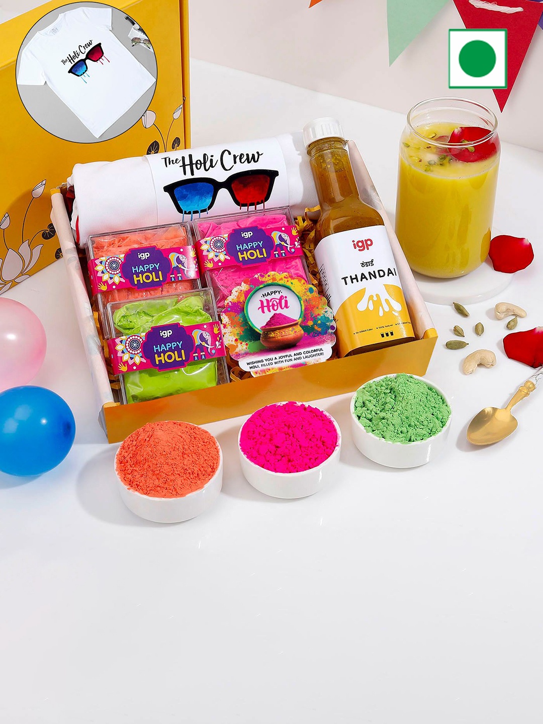 

IGP 6Pcs Pink & Green Thandai & Holi Gift Set