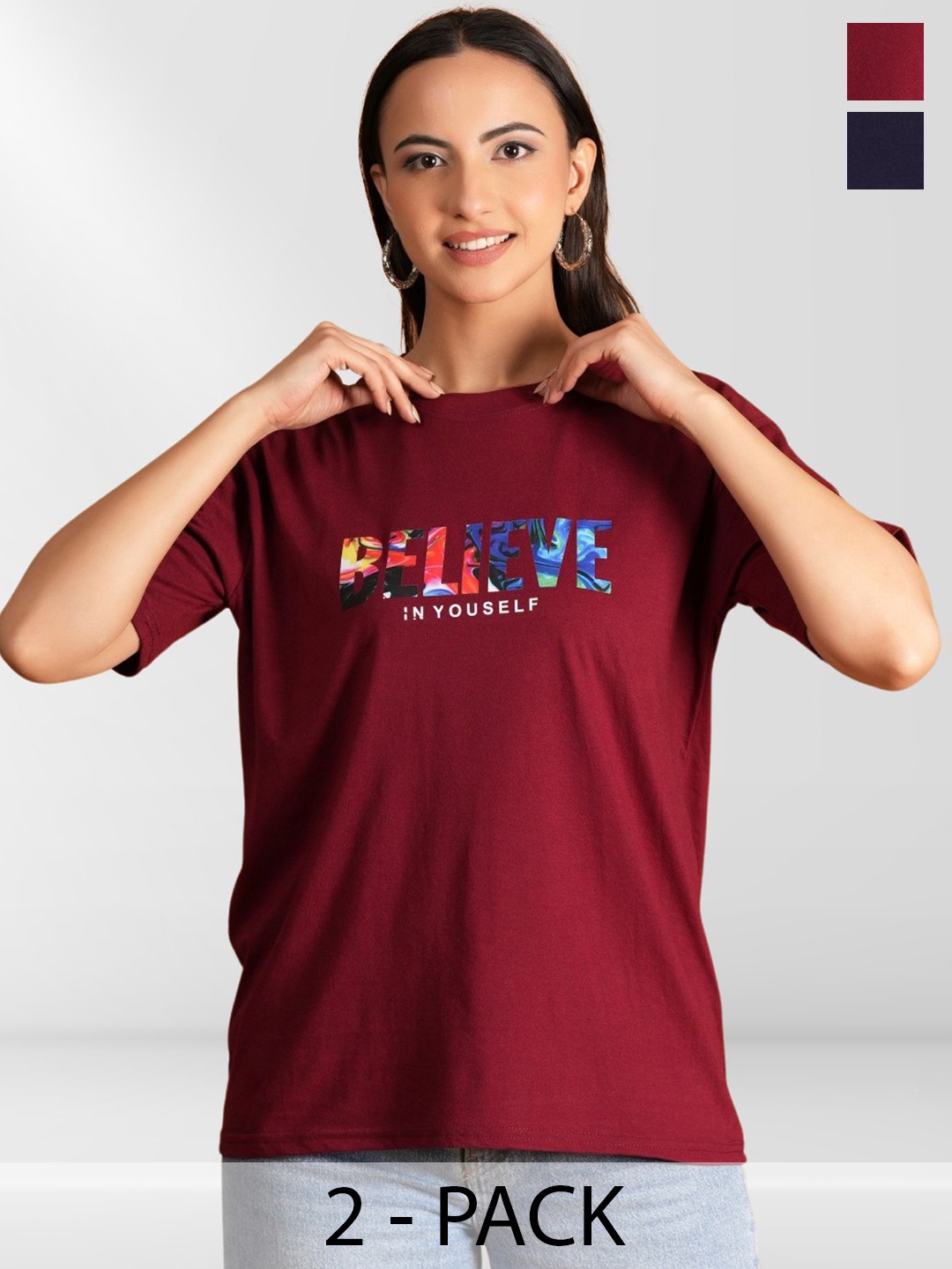 

Belfry Women Typography 2 Printed Pockets T-shirt, Multi