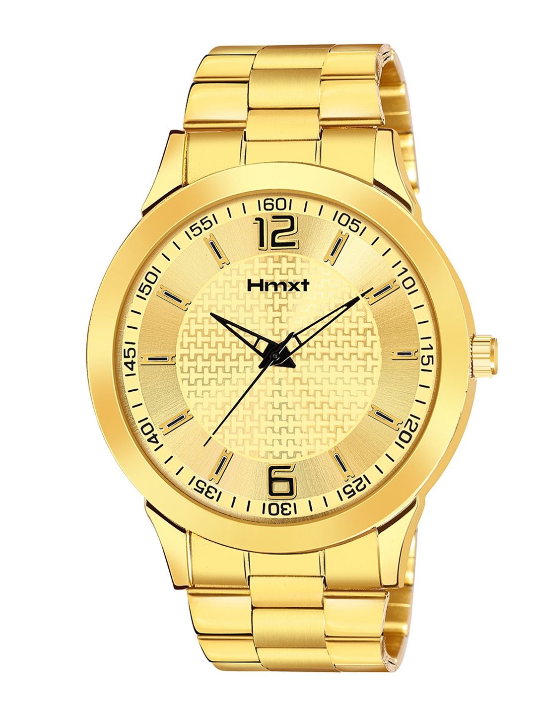 

HMXT Men Printed Dial & Stainless Steel Straps Analogue Watch HMXT-138, Gold